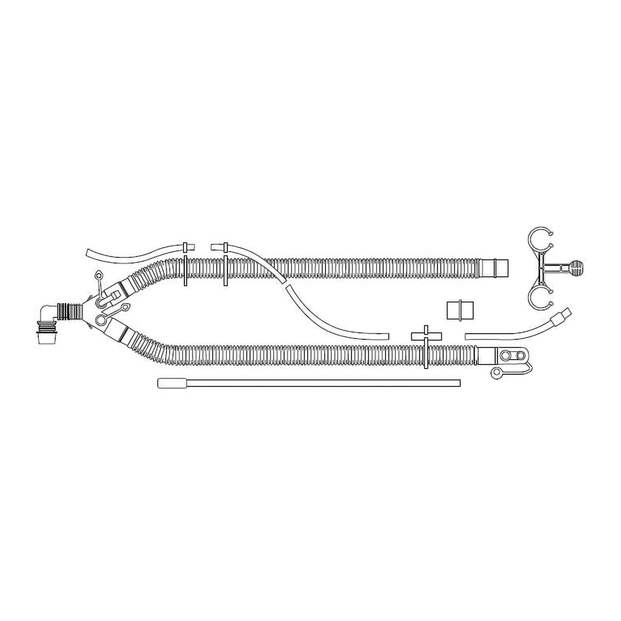 Medline - HUD1619 Ventilator Circuit Corrugated Tube 72 Inch Tube Dual Limb Adult Without Breathing Bag Single Patient Use