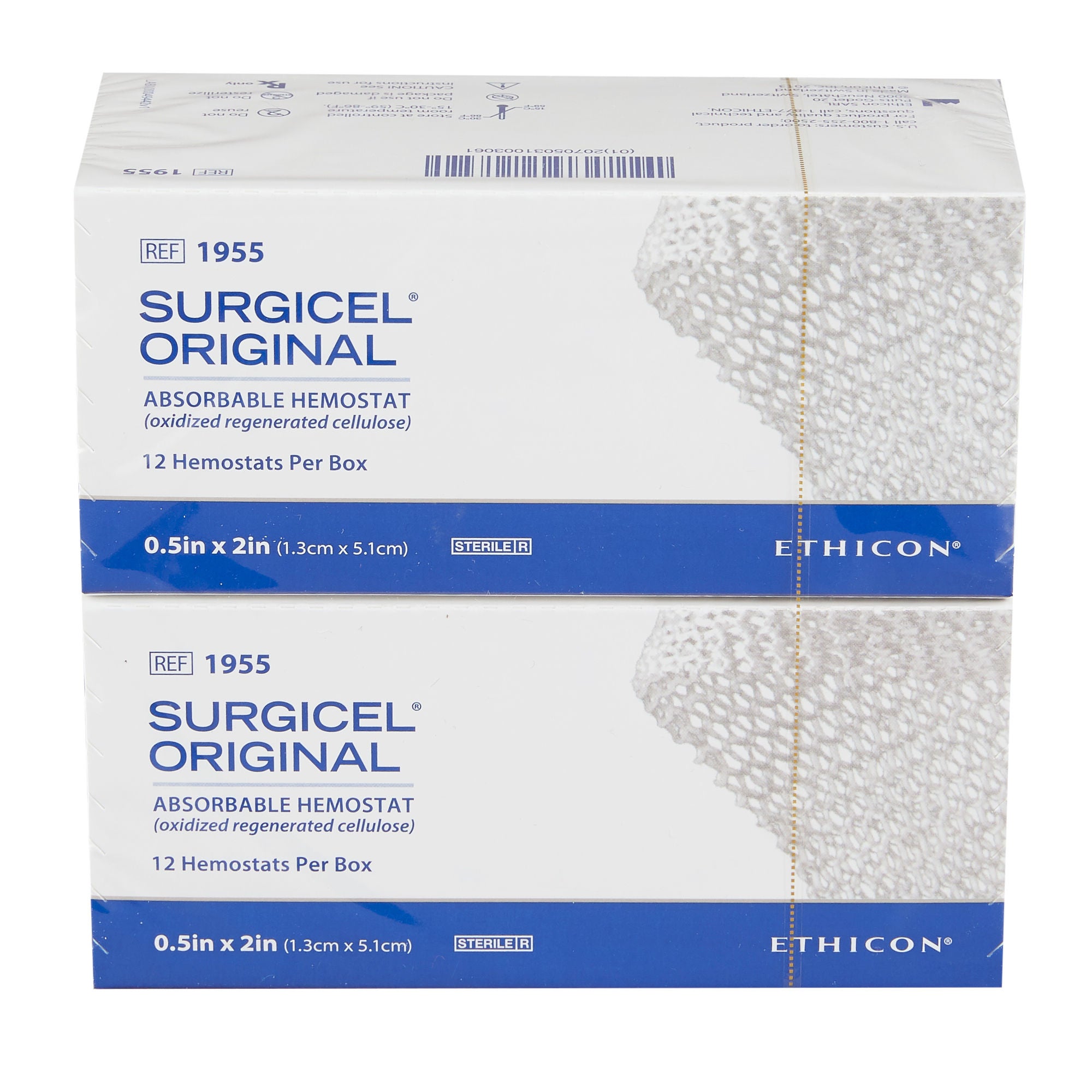 J & J Healthcare Systems - 1955 Absorbable Hemostatic Dressing SURGICEL™ Original 1/2 X 2 Inch 12 Count Sterile