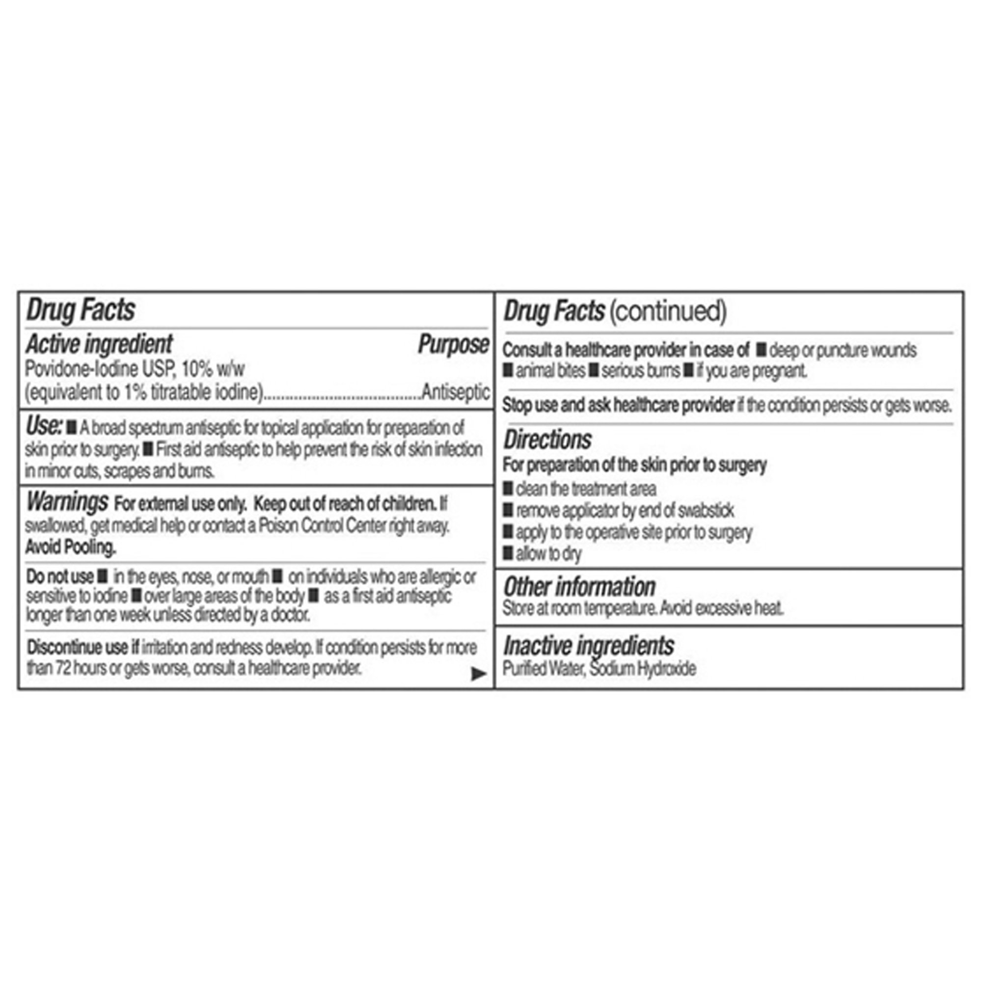 Professional Disposables - S41125 PDI® PVP Iodine Prep Swabsticks