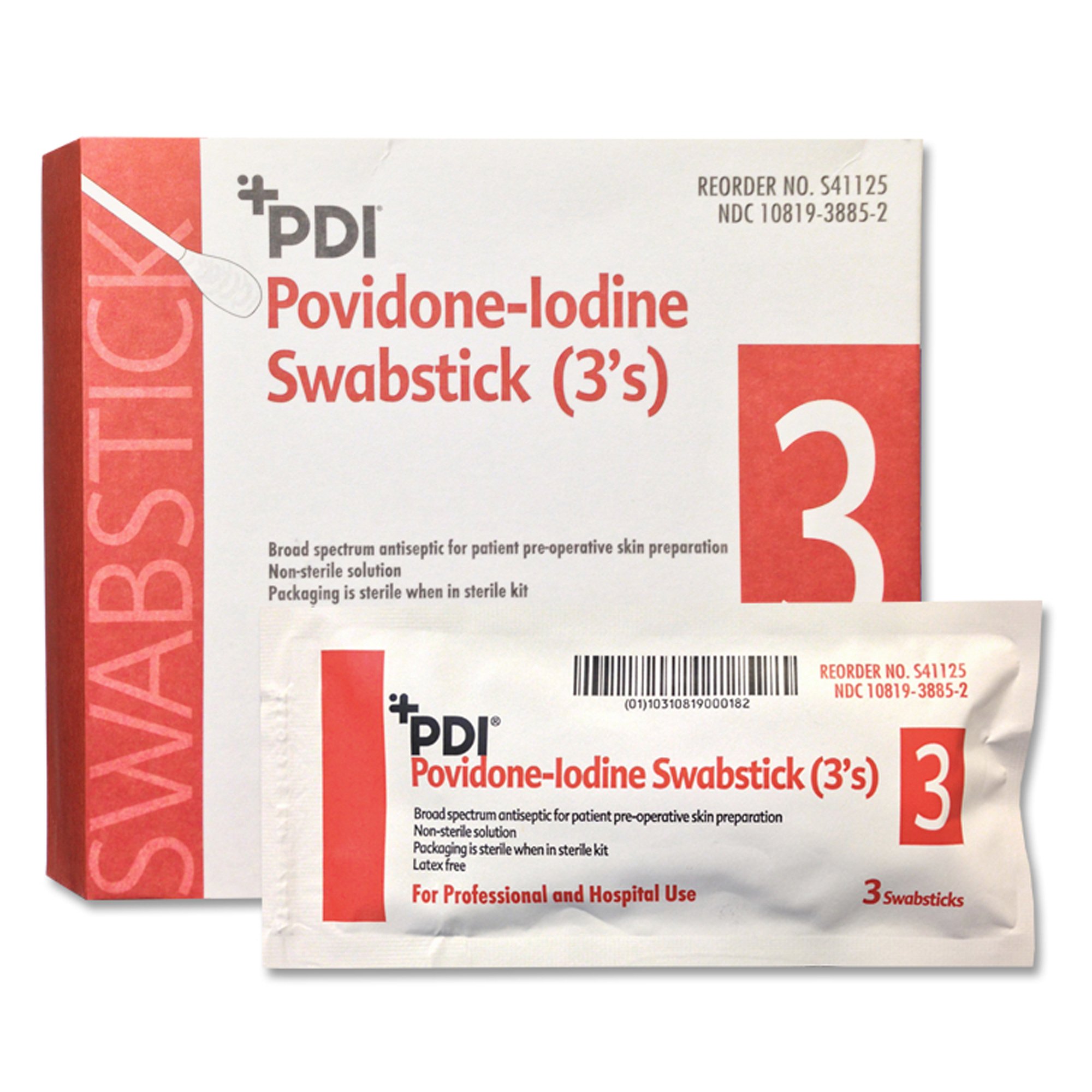 Professional Disposables - S41125 PDI® PVP Iodine Prep Swabsticks