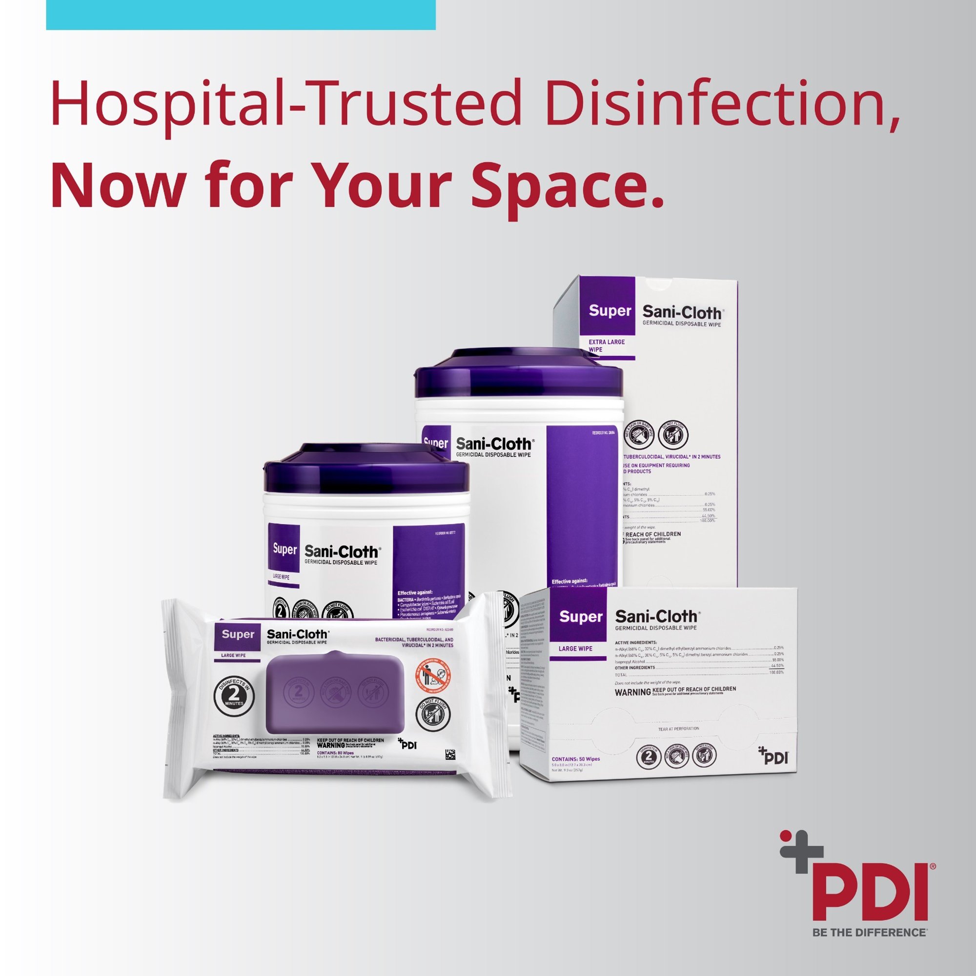 Professional Disposables - U87295 Super Sani-Cloth® Extra Large Germicidal Disinfectant Wipes