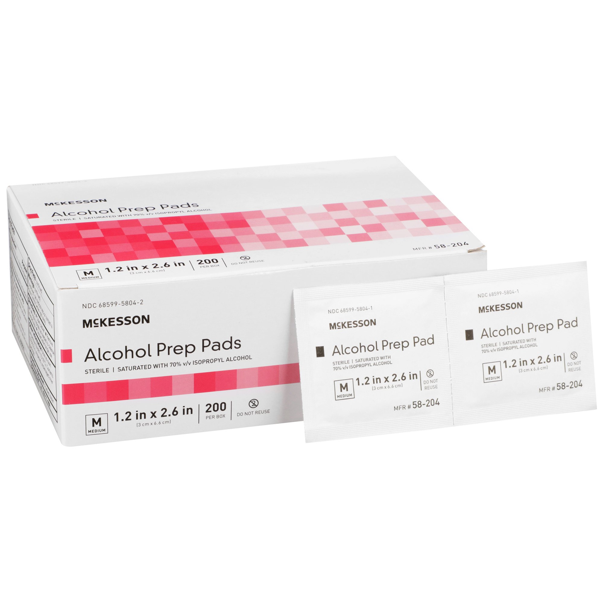McKesson Brand - 58-204 McKesson 70% Isopropyl Alcohol Prep Pad