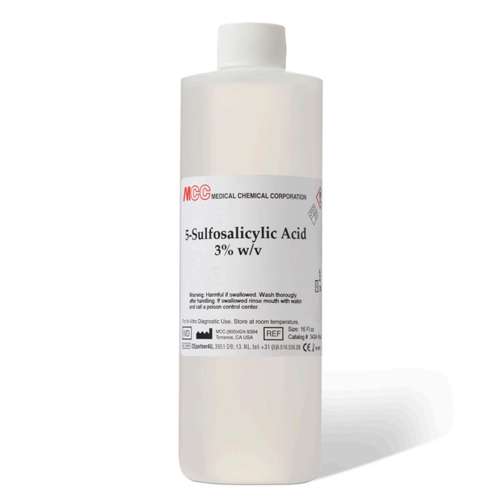 Medical Chemical - 343A-16OZ Biochemical Sulfosalicylic Acid ACS Grade 3% 16 oz.
