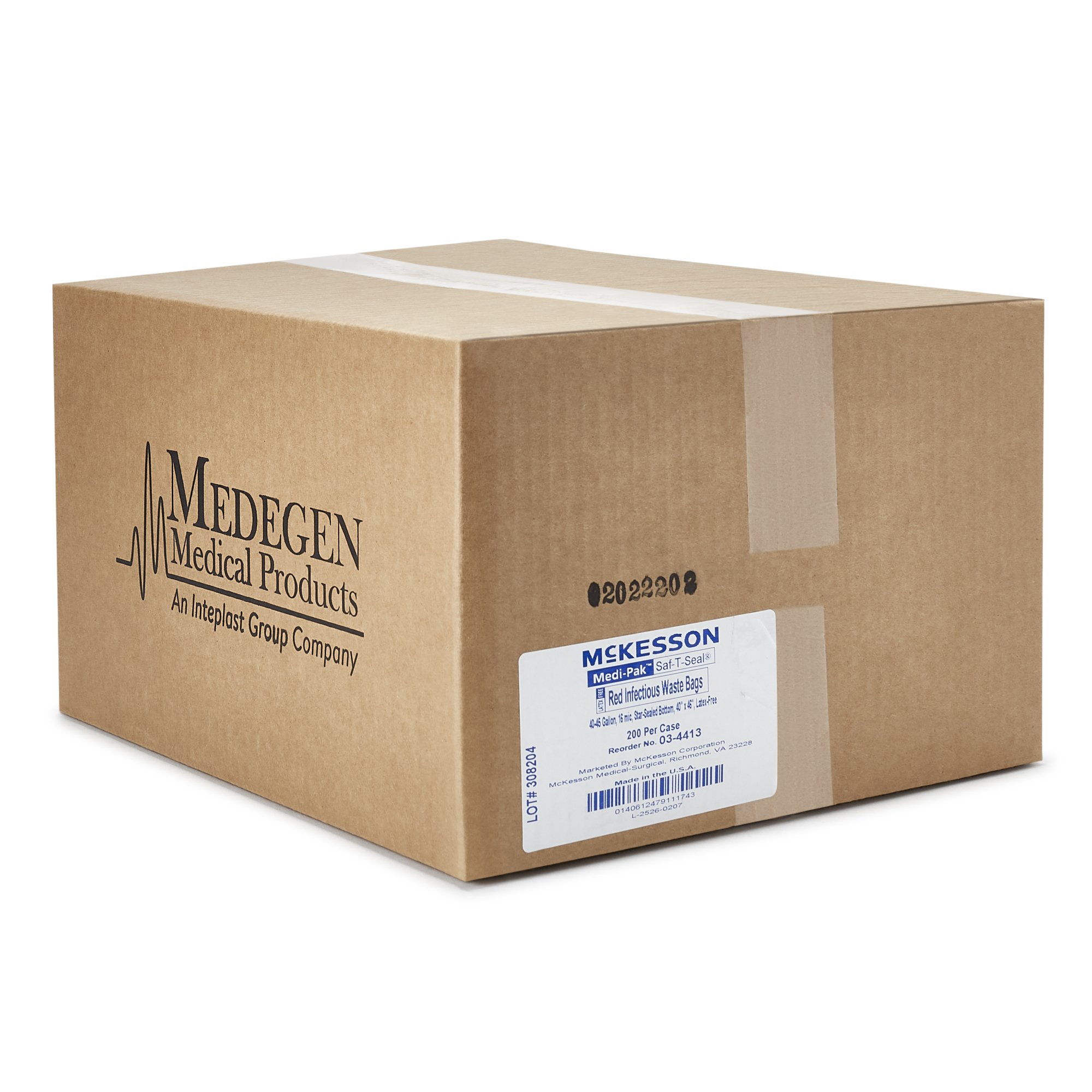 McKesson Brand 03-4413 - McKesson Biohazard Waste Bag, 40 – 45 gallon Capacity, 40 x 46 Inch - 200/Case