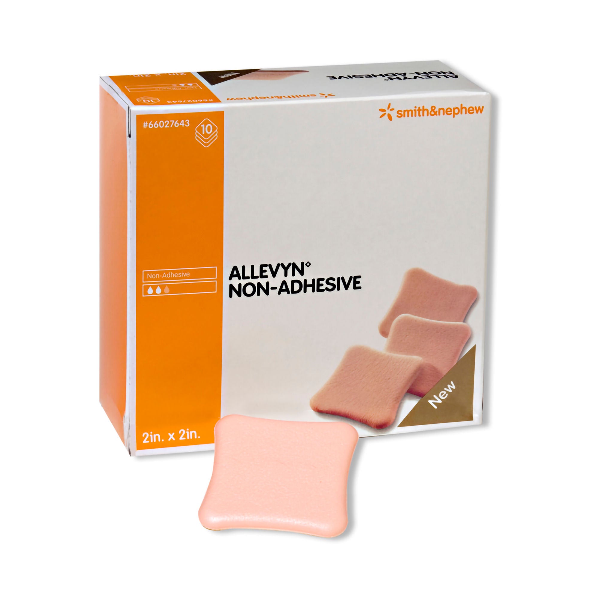 Smith & Nephew - 66007638 Foam Dressing Allevyn 8 X 8 Inch Without Border Film Backing Nonadhesive Square Sterile