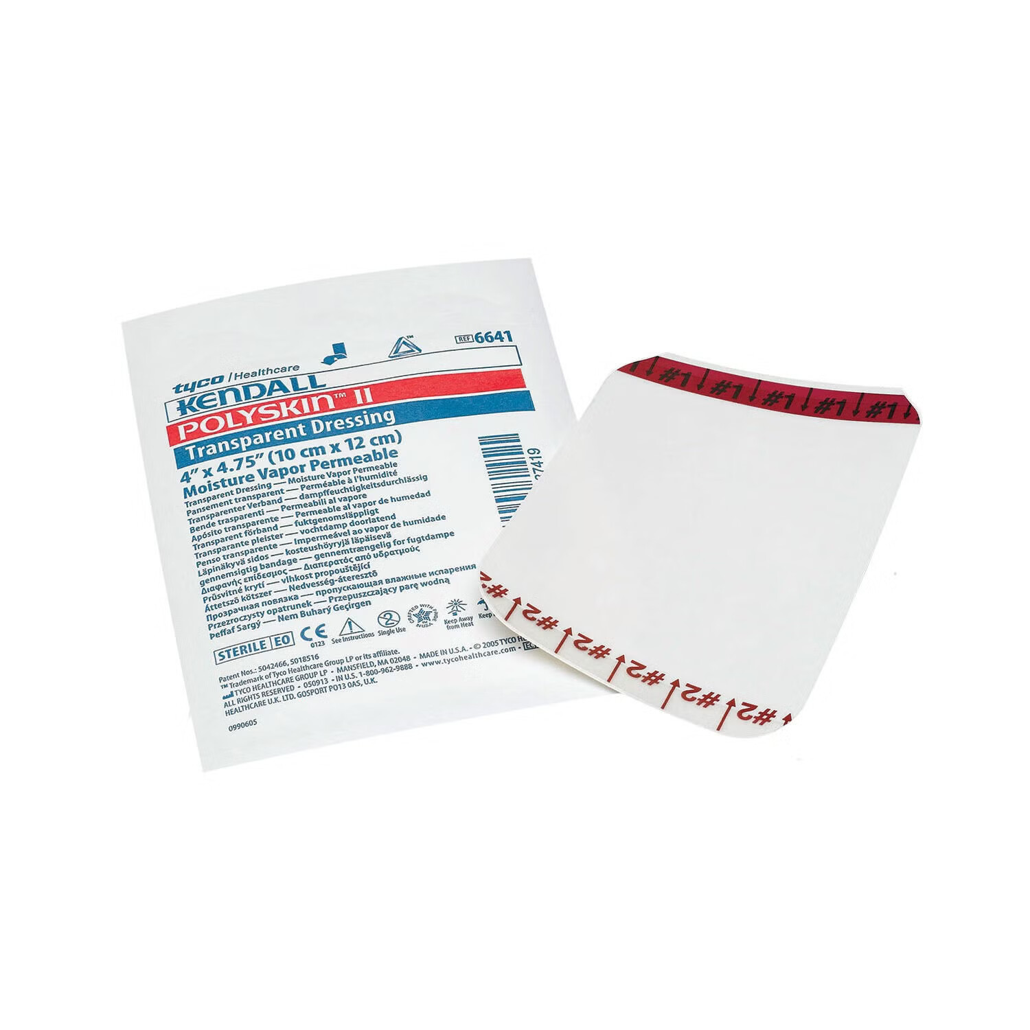 Cardinal - 6642 Transparent Film Dressing Kendall™ 6 X 8 Inch 2 Tab Delivery Rectangle Sterile