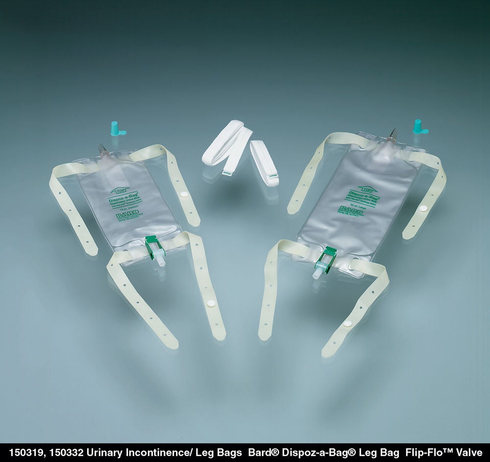 Bard - 150319 Urinary Leg Bag Bard® Dispoz-a-Bag® Anti-Reflux Valve Sterile 562 mL Vinyl
