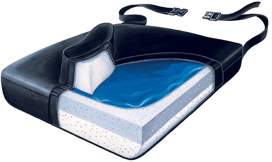 Skil-Care - 751210 Level Seat Cushion with Pommel Slide Guard 18 W X 16 L X 3 D Inch Foam / Gel