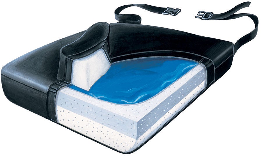Skil-Care - 751280 Level Seat Cushion with Pommel Slide Guard 16 W X 18 L X 3 D Inch Foam