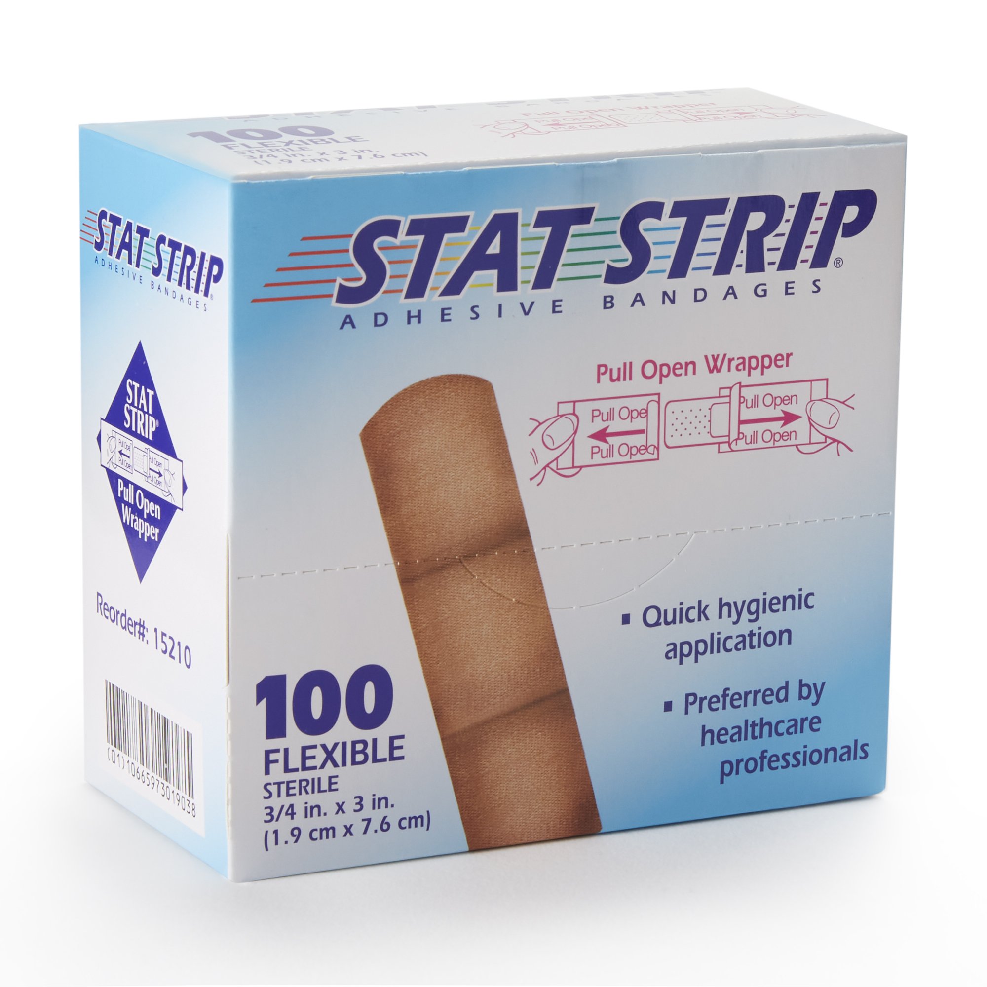 Dukal 15210 - American® White Cross Stat Strip® Adhesive Strip, 3/4 x 3 Inch - 100/Box, 1200/Case