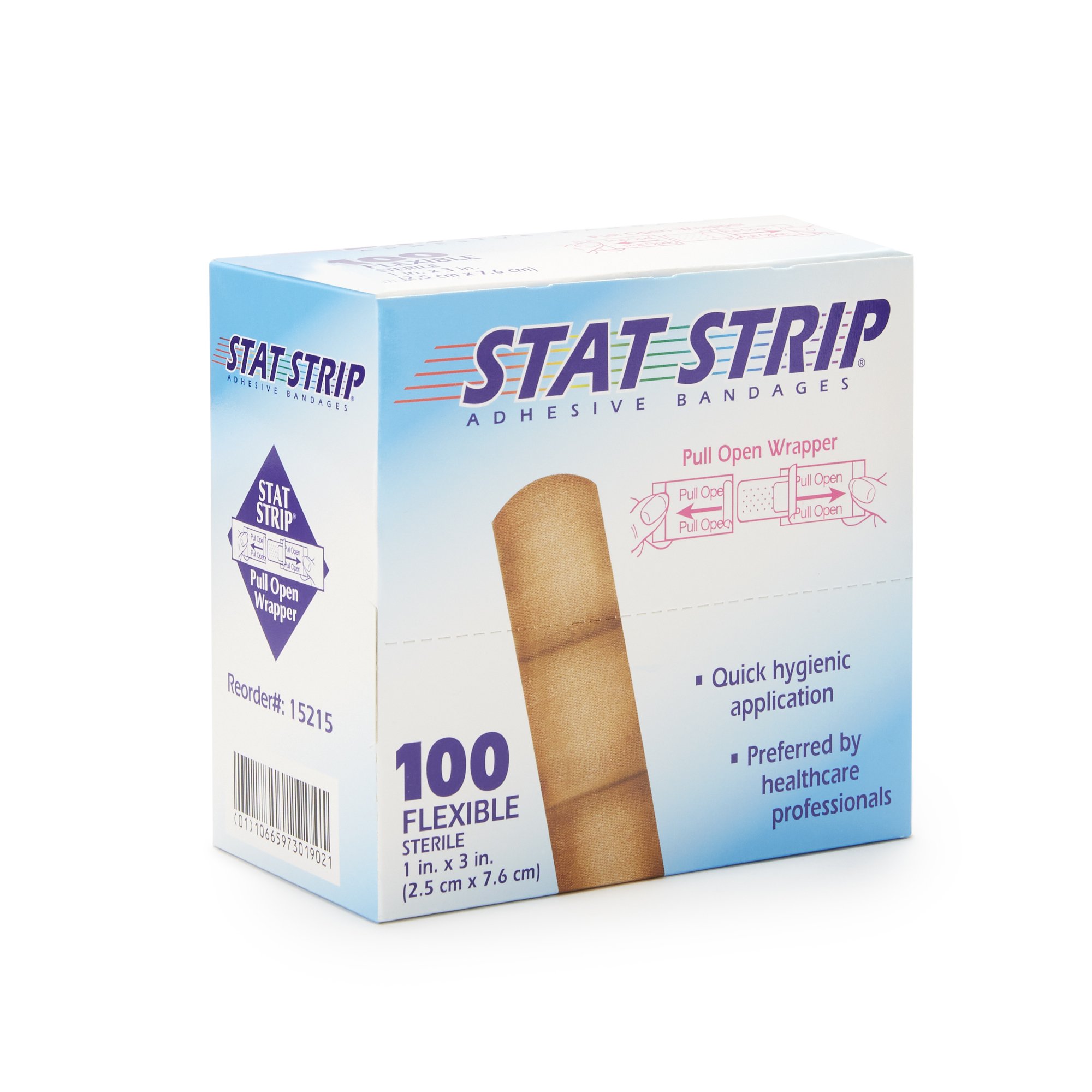Dukal 15215 - Stat Strip® Adhesive Strip, 1 x 3 Inch - 100/Box, 1200/Case