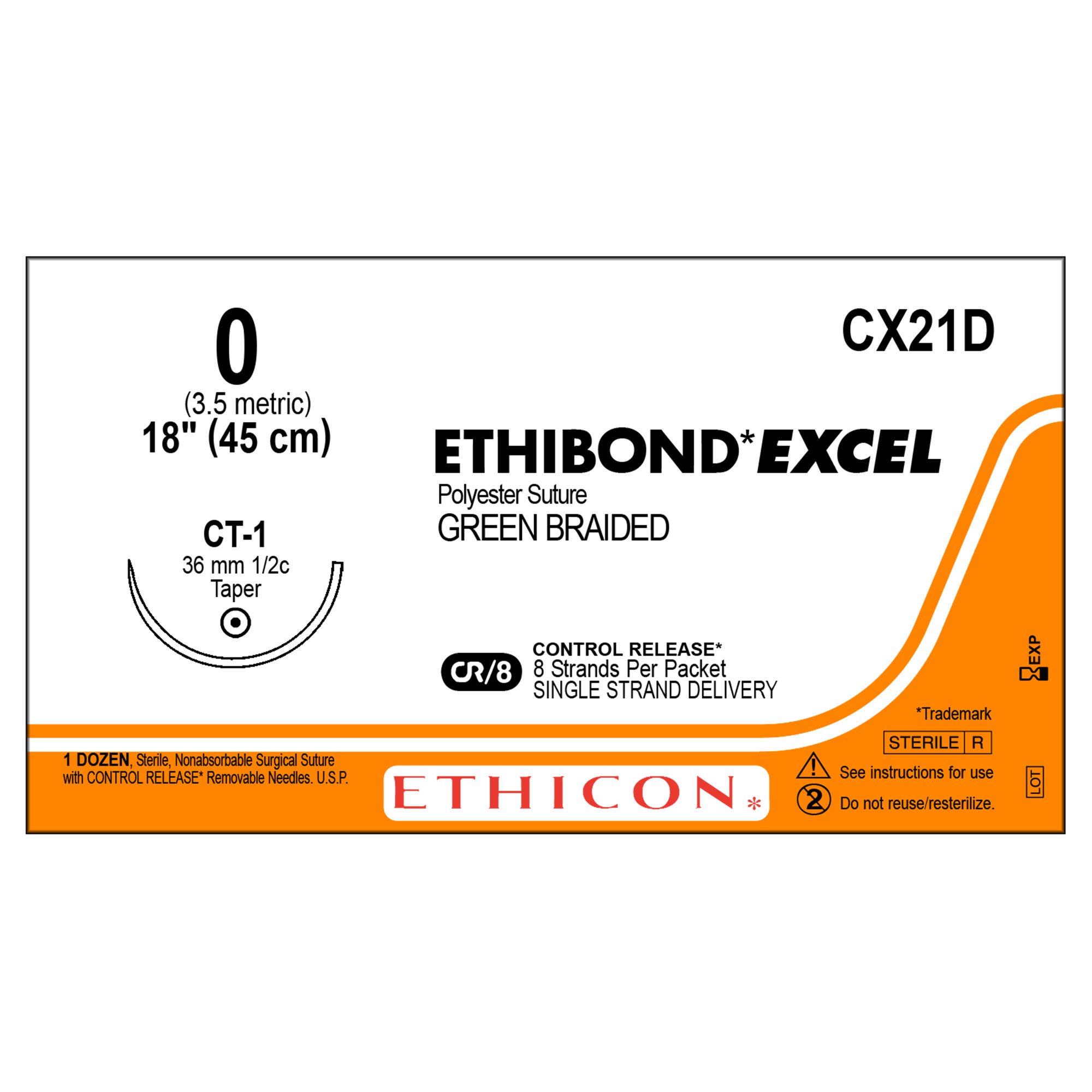 J & J Healthcare Systems - CX21D Ethibond™ Excel Suture with Needle