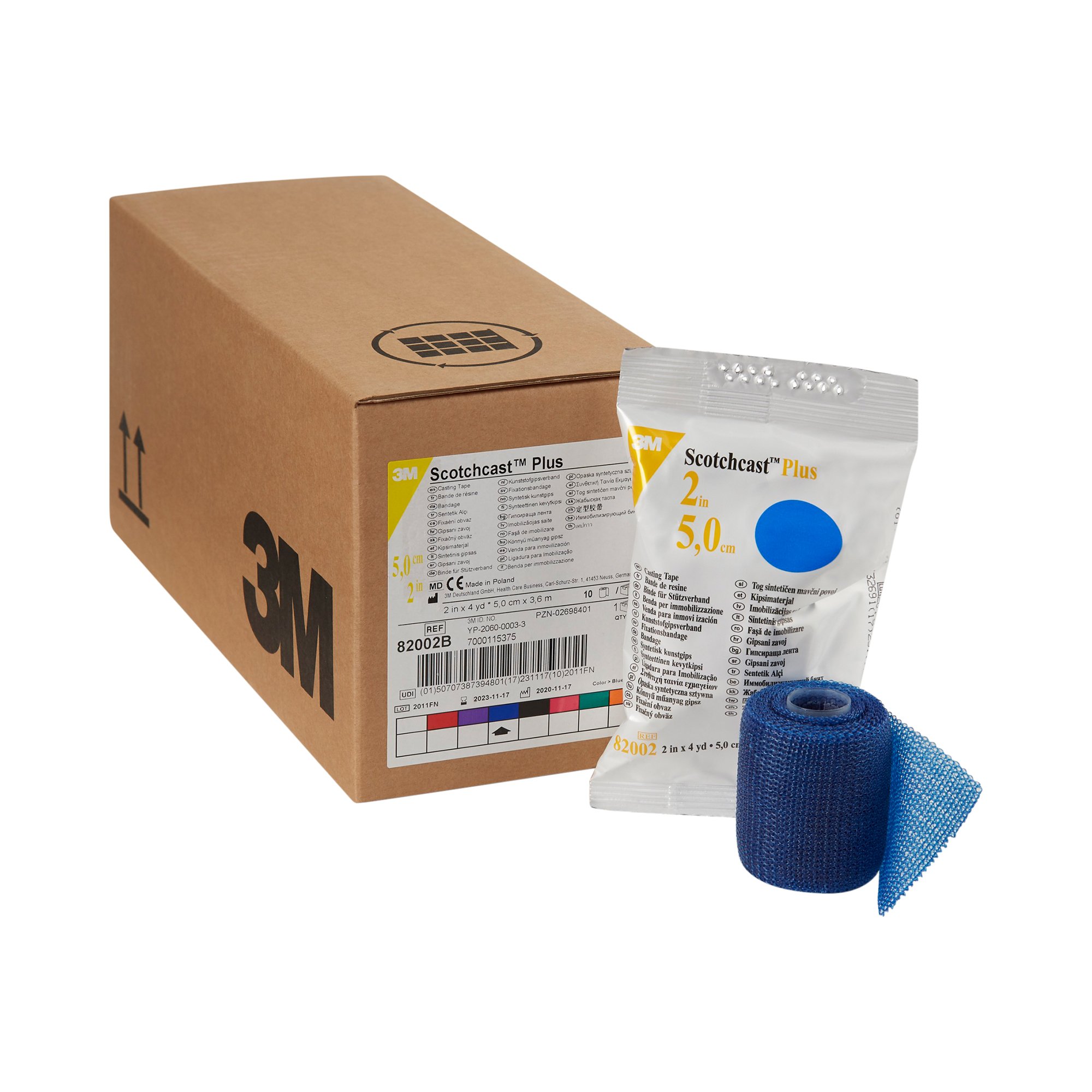 Solventum Corporation 82002B - 3M™ Scotchcast™ Plus Blue Cast Tape, 2 Inch x 4 Yard - 1/Each, 10/Box, 10/Case