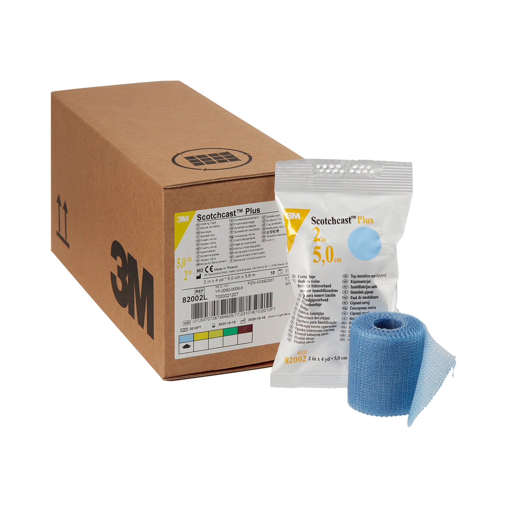 Solventum Corporation 82002L - 3M™ Scotchcast™ Plus Light Blue Cast Tape, 2 Inch x 4 Yard - 1/Each, 10/Box, 10/Case