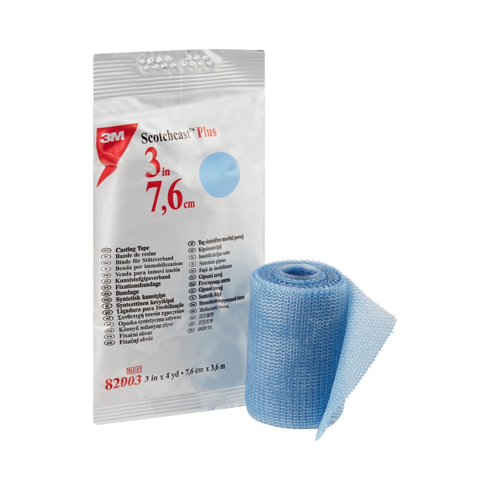 Solventum Corporation 82003L - 3M™ Scotchcast™ Plus Light Blue Cast Tape, 3 Inch x 4 Yard - 1/Each, 10/Box, 10/Case