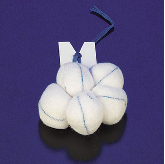 DeRoyal - 30-042 Surgical Tonsil Sponge X-Ray Detectable Cotton Gauze 1 Inch Diameter 5 Count Pack Sterile