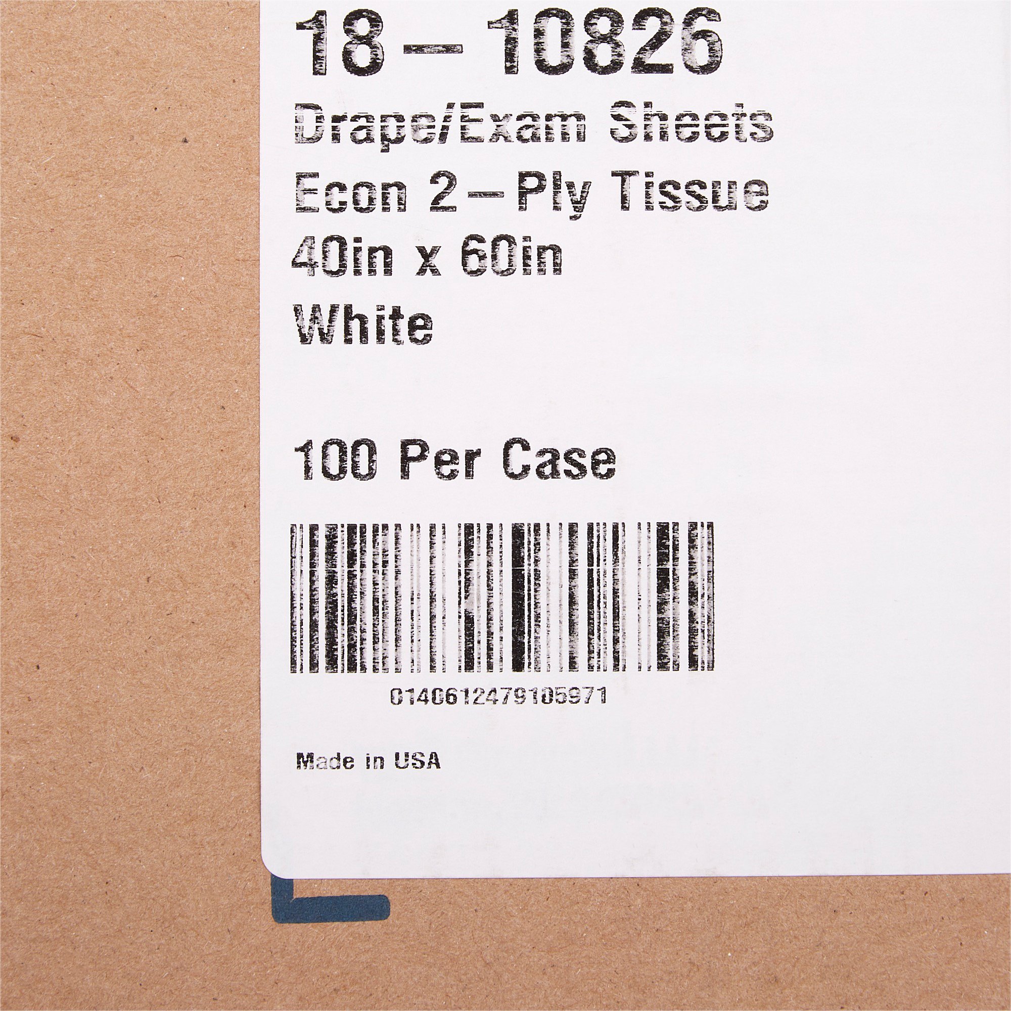 McKesson Brand 18-10826 - McKesson Nonsterile Physical Exam Drape, 40 x 60 Inch - 1/Each, 100/Case
