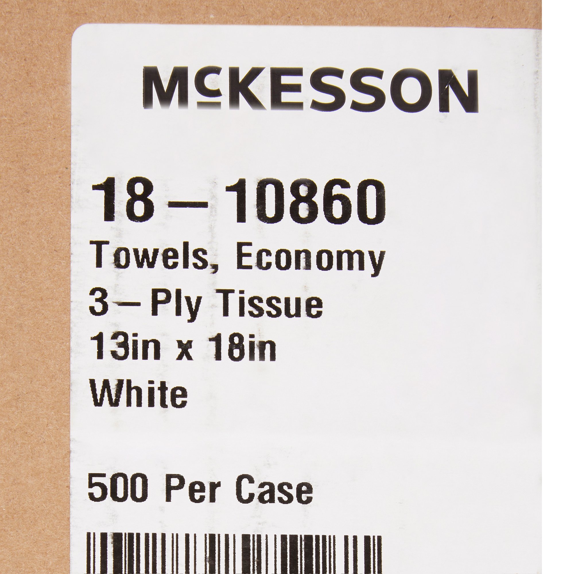 McKesson Brand 18-10860 - McKesson Nonsterile White Procedure Towels, 13 x 18 Inch - 1/Each, 500/Case