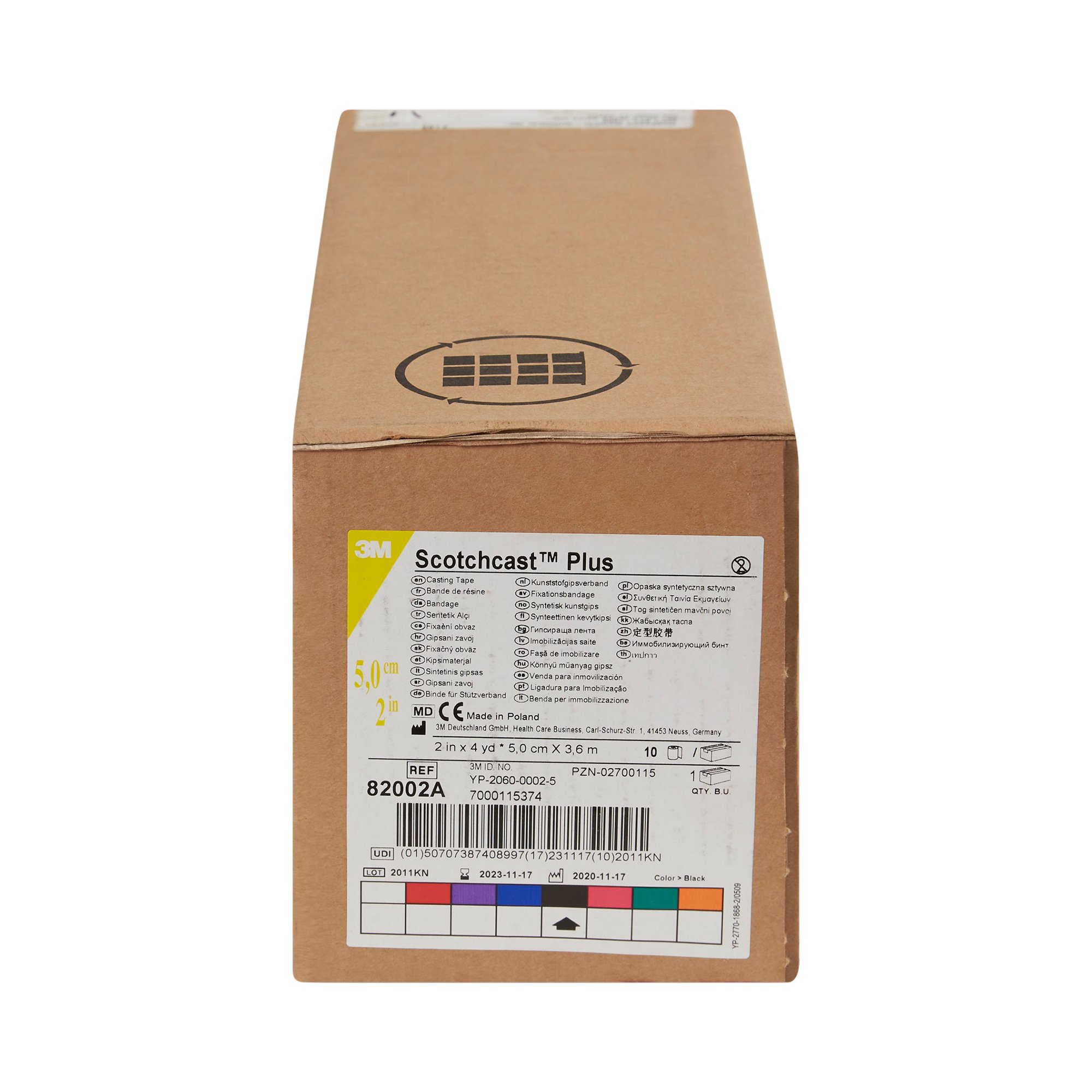 Solventum Corporation 82002A - 3M™ Scotchcast™ Plus Black Cast Tape, 2 Inch x 4 Yard - 1/Each, 10/Box, 10/Case