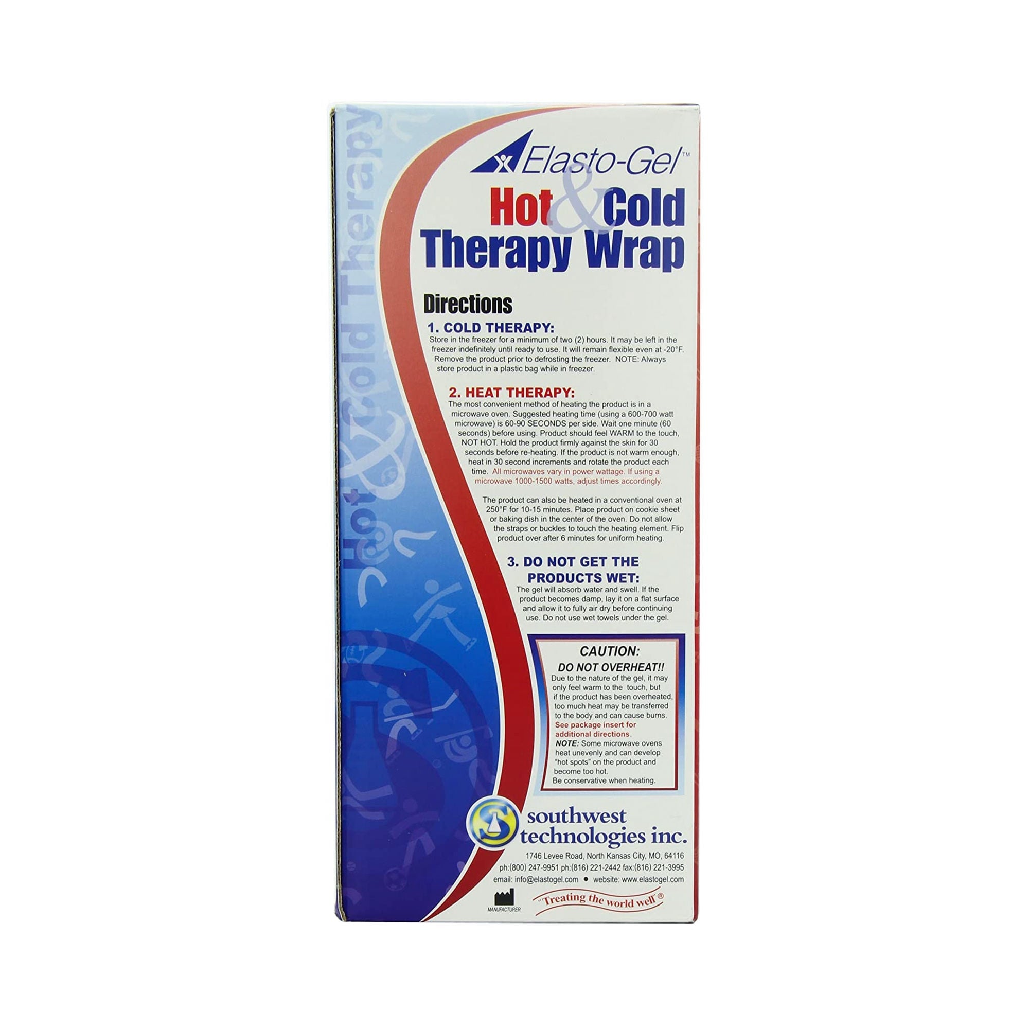 Southwest Technologies - TW6010 Hot / Cold Therapy Wrap with Cover Elasto-Gel™ General Purpose 9 X 24 Inch Spandex / Poly-Cotton / Elasto-Gel™ Reusable