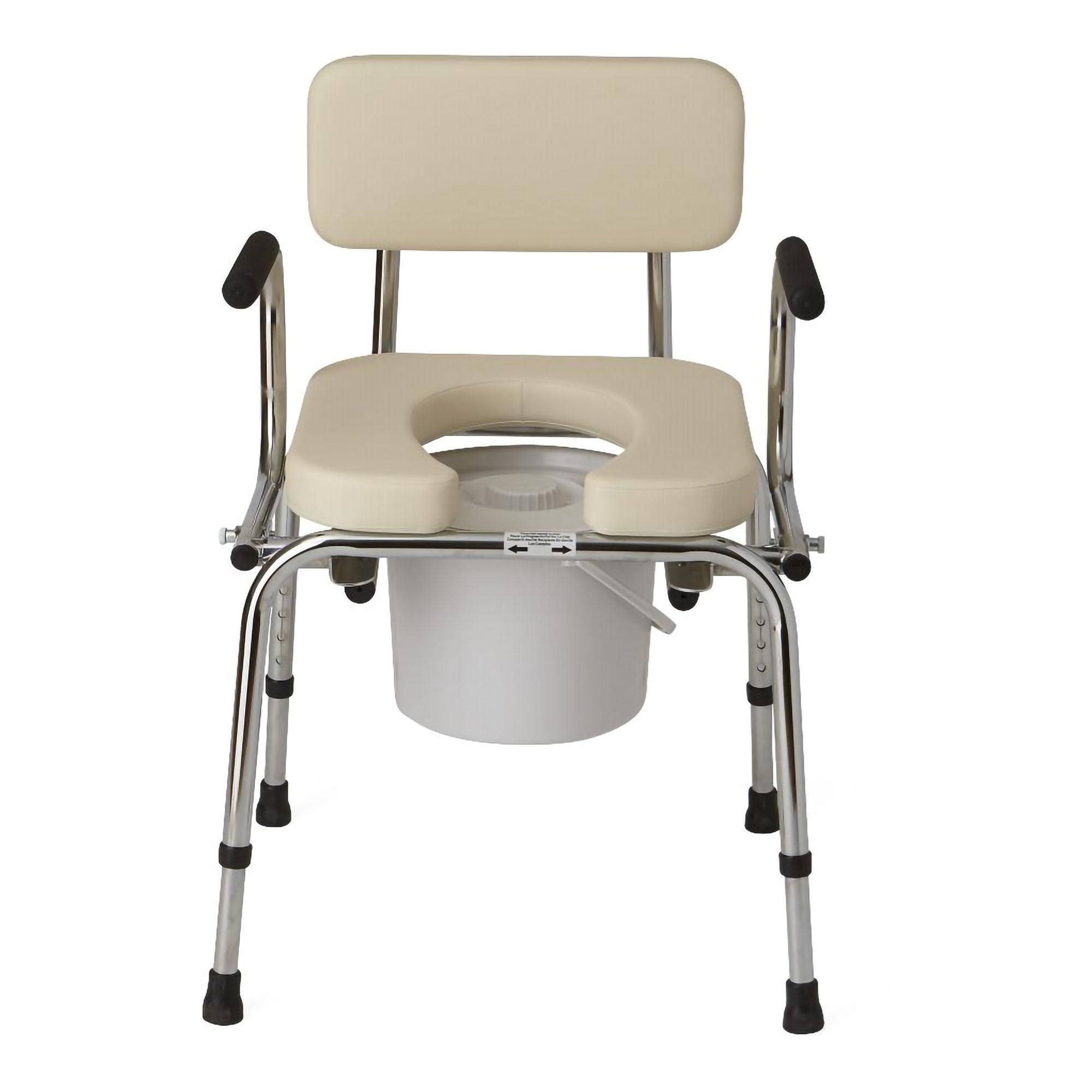 Medline - G98204 Commode Chair Guardian® Drop Arms Steel Frame Removable Backrest 18-1/2 Inch Seat Width 350 lbs. Weight Capacity