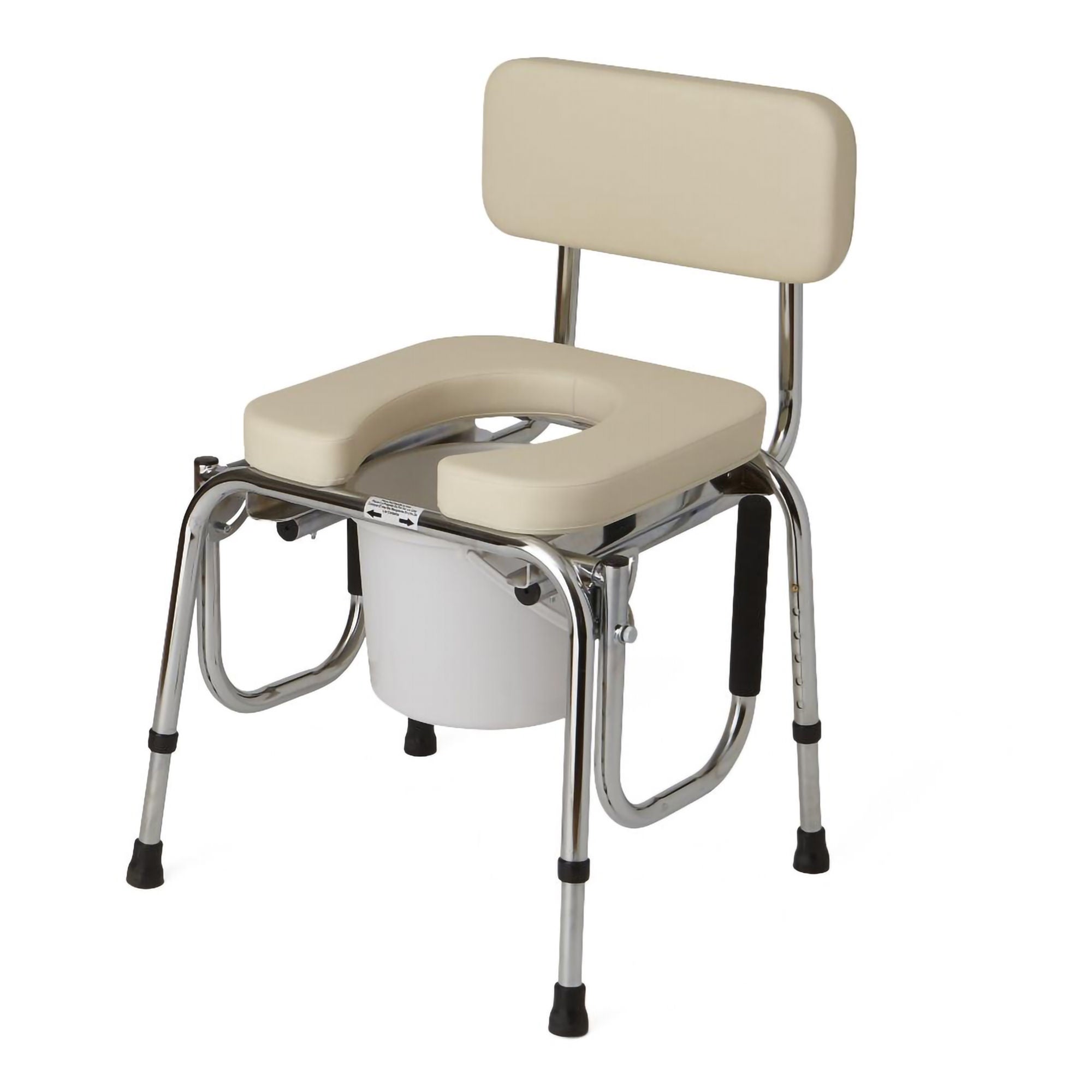 Medline - G98204 Commode Chair Guardian® Drop Arms Steel Frame Removable Backrest 18-1/2 Inch Seat Width 350 lbs. Weight Capacity