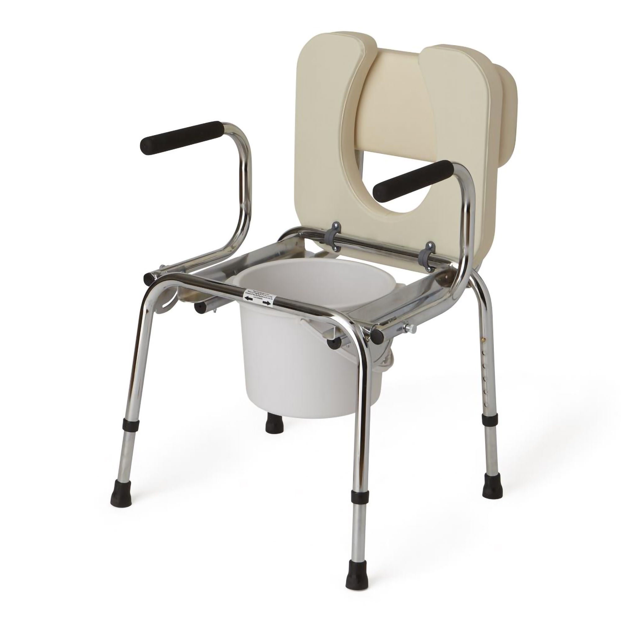 Medline - G98204 Commode Chair Guardian® Drop Arms Steel Frame Removable Backrest 18-1/2 Inch Seat Width 350 lbs. Weight Capacity