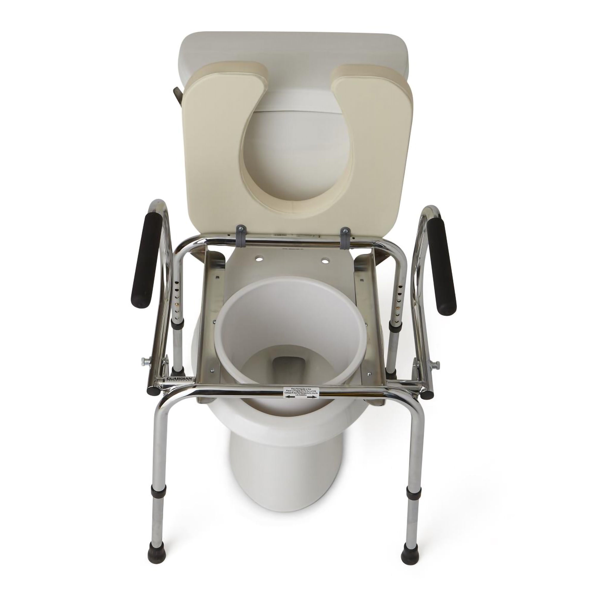 Medline - G98204 Commode Chair Guardian® Drop Arms Steel Frame Removable Backrest 18-1/2 Inch Seat Width 350 lbs. Weight Capacity
