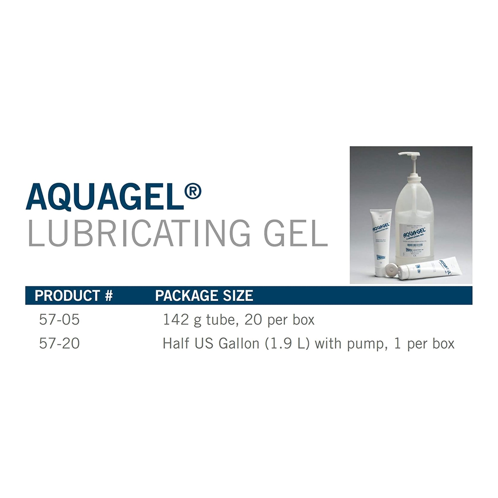 Parker Labs 57-20 - Aquagel® Water Soluble Lubricating Gel, 70-ounce Jug with Pump Mechanism - 1/Each, 4/Case