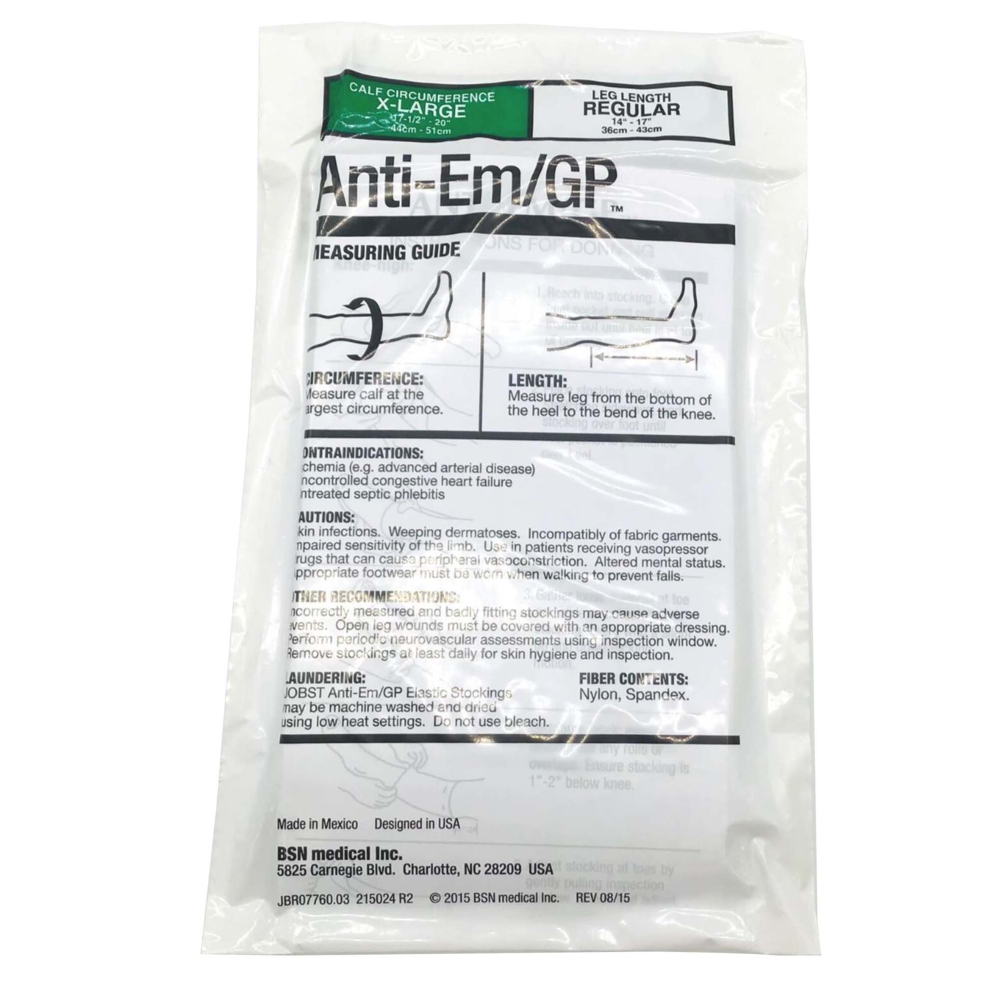 BSN Medical - 111414 Anti-embolism Stocking Jobst® Anti-embolism/GPT™ Knee High X-Large / Regular White Inspection Toe