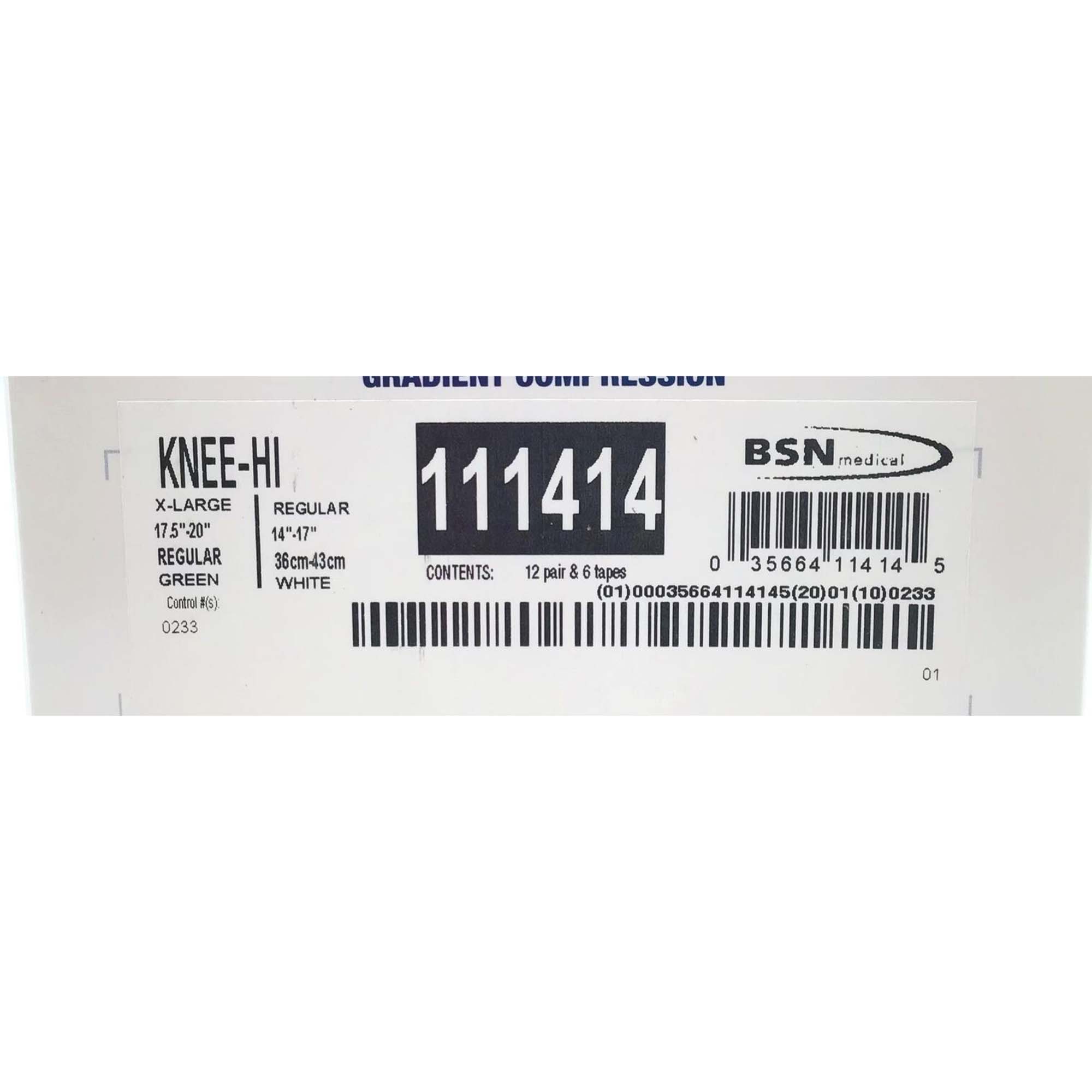BSN Medical - 111414 Anti-embolism Stocking Jobst® Anti-embolism/GPT™ Knee High X-Large / Regular White Inspection Toe