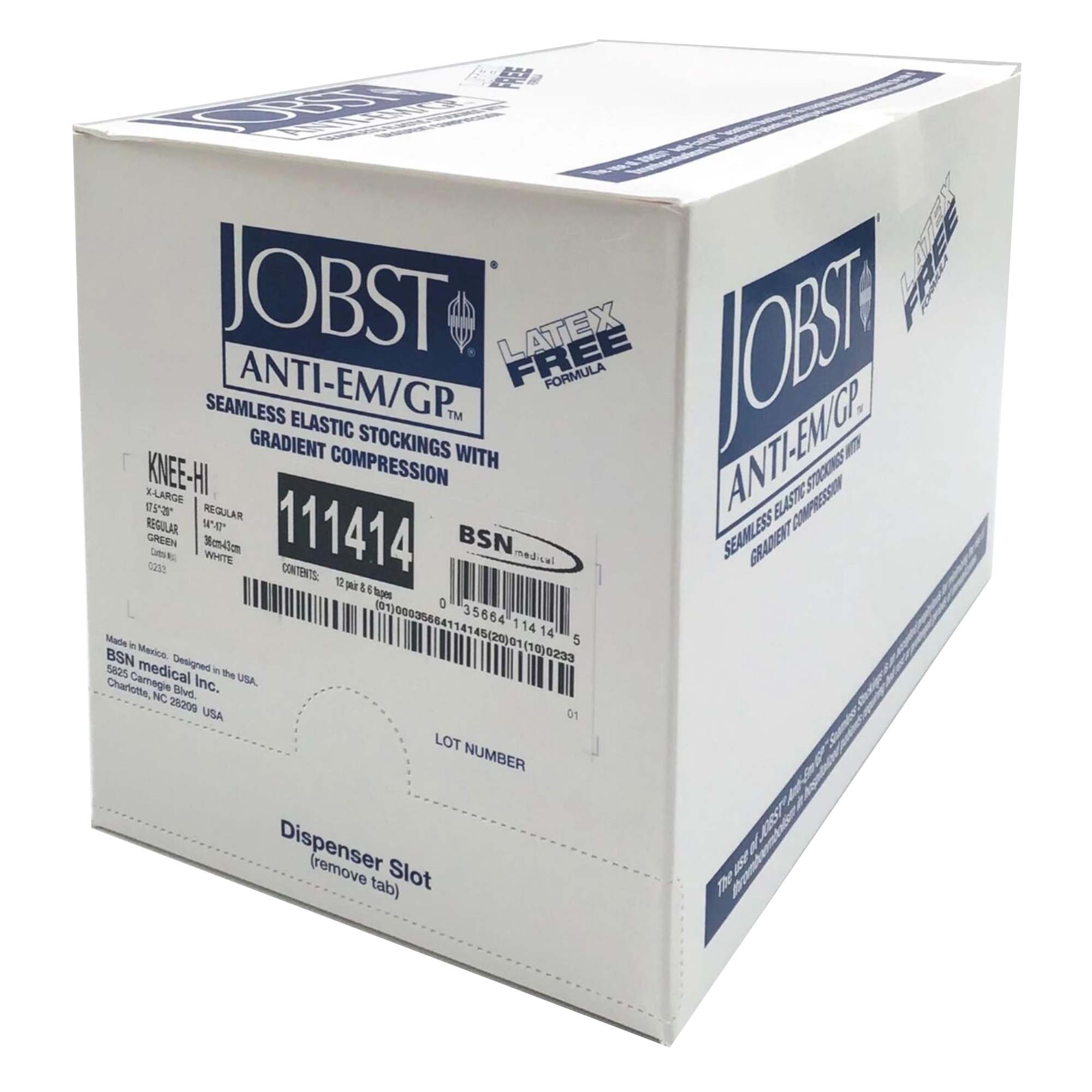 BSN Medical - 111414 Anti-embolism Stocking Jobst® Anti-embolism/GPT™ Knee High X-Large / Regular White Inspection Toe