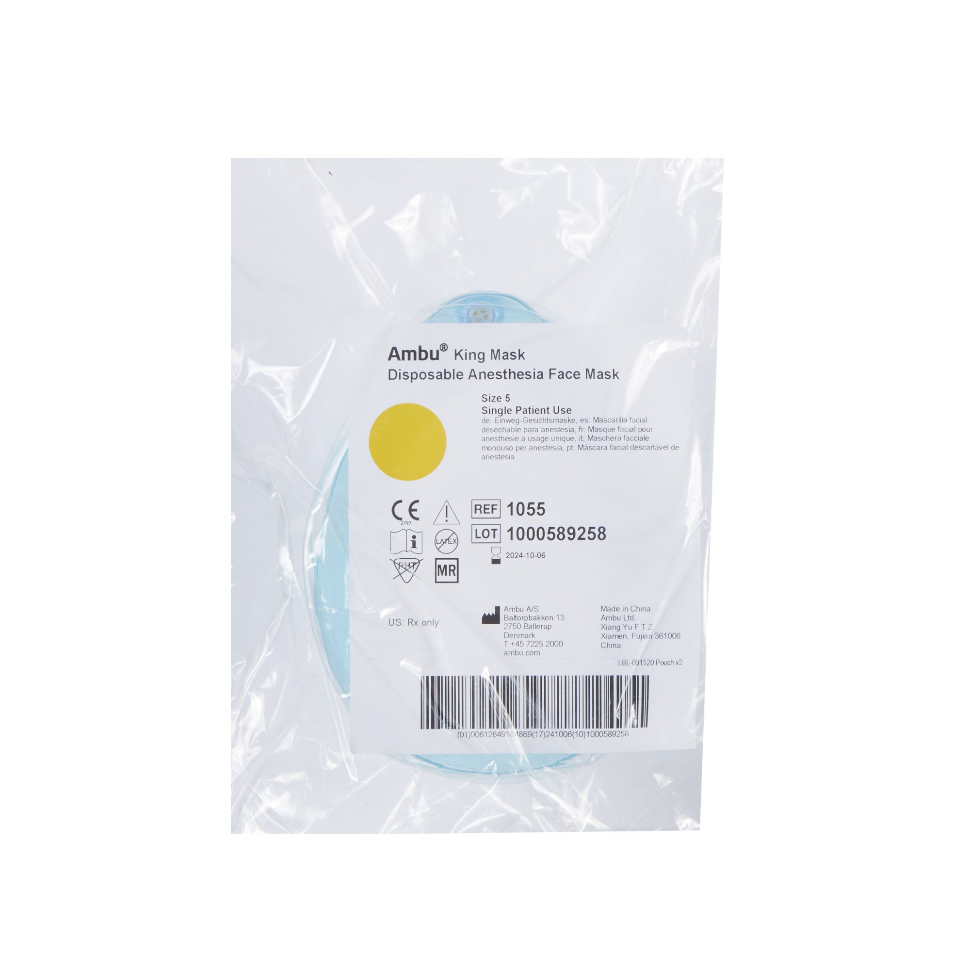Ambu 1055 - Original King Mask Anesthesia Face Mask - 1/Each, 50/Case