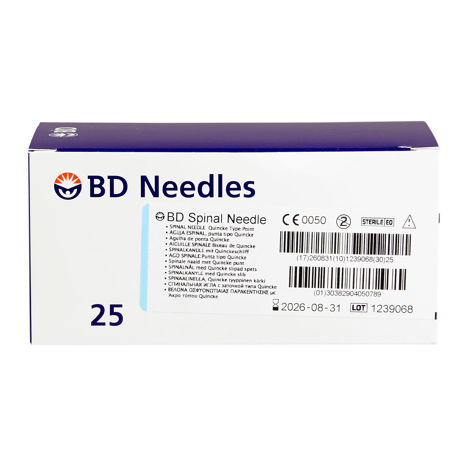 BD - 405078 Spinal Needle BD™ Quincke Style 25 Gauge 2 Inch Length Sterile