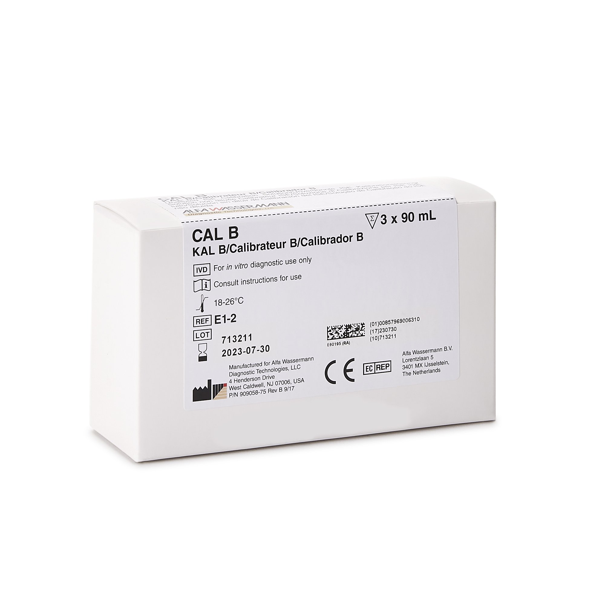 Alfa Wassermann E1-2 - ACE® Calibrator for ACE Analyzer, CAL B test - 1/Kit
