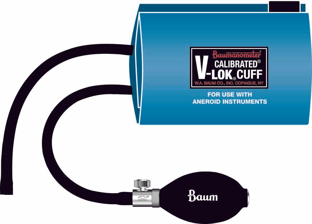 W.A. Baum - 1820AC Reusable Blood Pressure Cuff and Bulb Calibrated® V-Lok® 25 to 35 cm Arm Polyester Fabric Cuff Adult Cuff