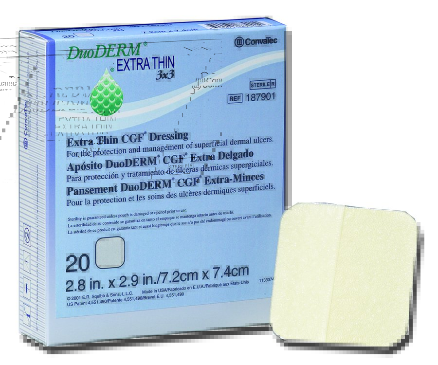 ConvaTec 187961 - DuoDerm® Extra Thin Hydrocolloid Dressing, 2 x 8 Inch - 1/Each, 10/Box