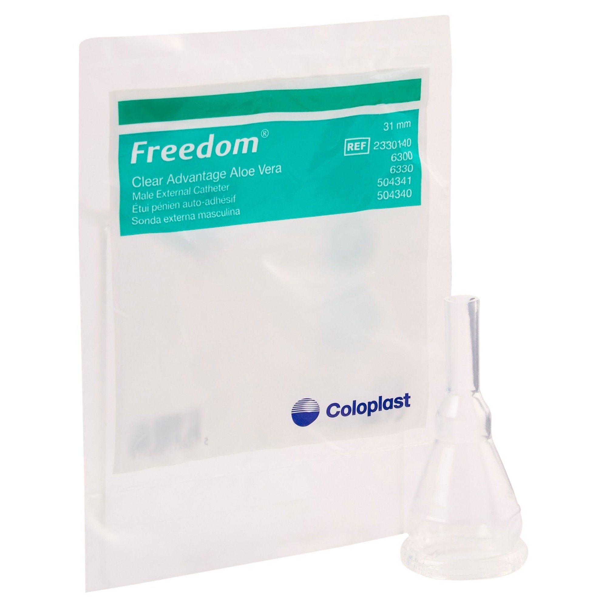 Coloplast - 6300 Male External Catheter Clear Advantage® Self-Adhesive Strip Silicone Intermediate