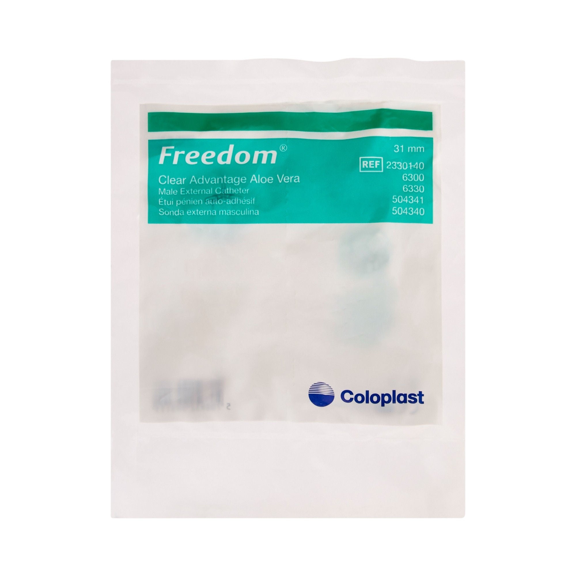 Coloplast - 6300 Male External Catheter Clear Advantage® Self-Adhesive Strip Silicone Intermediate