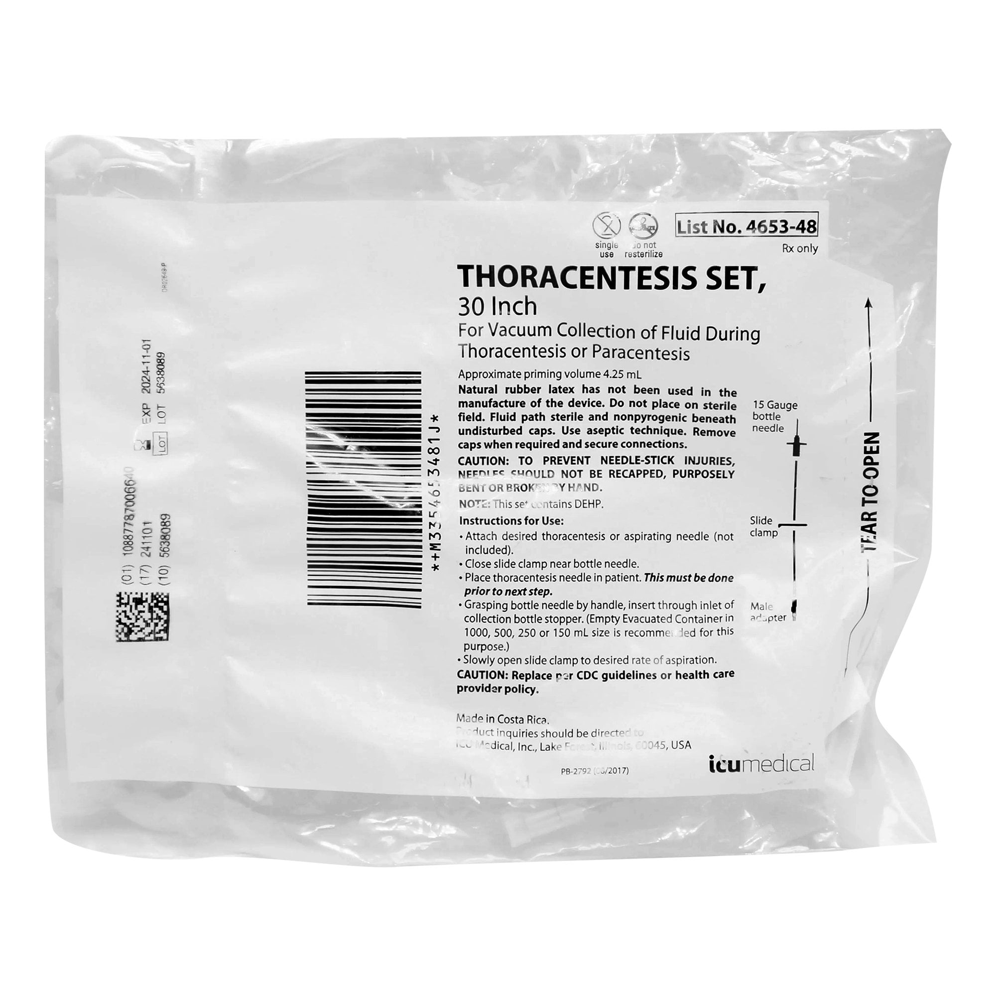 ICU Medical FKA Smiths Medical - 4653-48 Portex® Thoracentesis Kit
