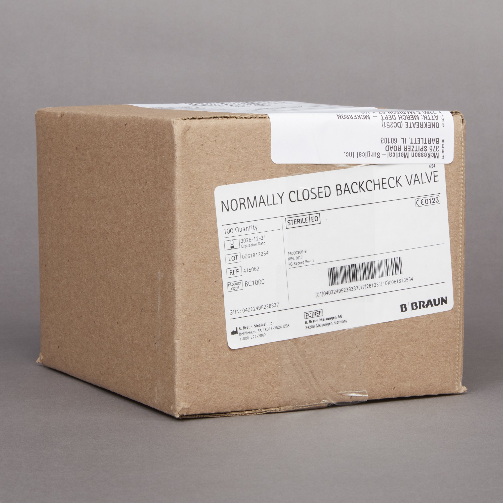 B. Braun 415062 - B. Braun Check Valve - 100/Case