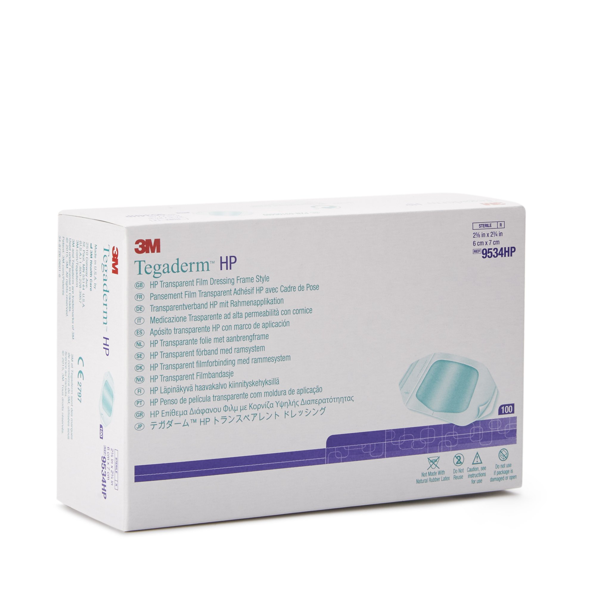 Solventum Corporation 9534HP - 3M™ Tegaderm™ HP Transparent Film Dressing, 2-3/8 x 2-3/4 Inch - 1/Each, 100/Box, 400/Case