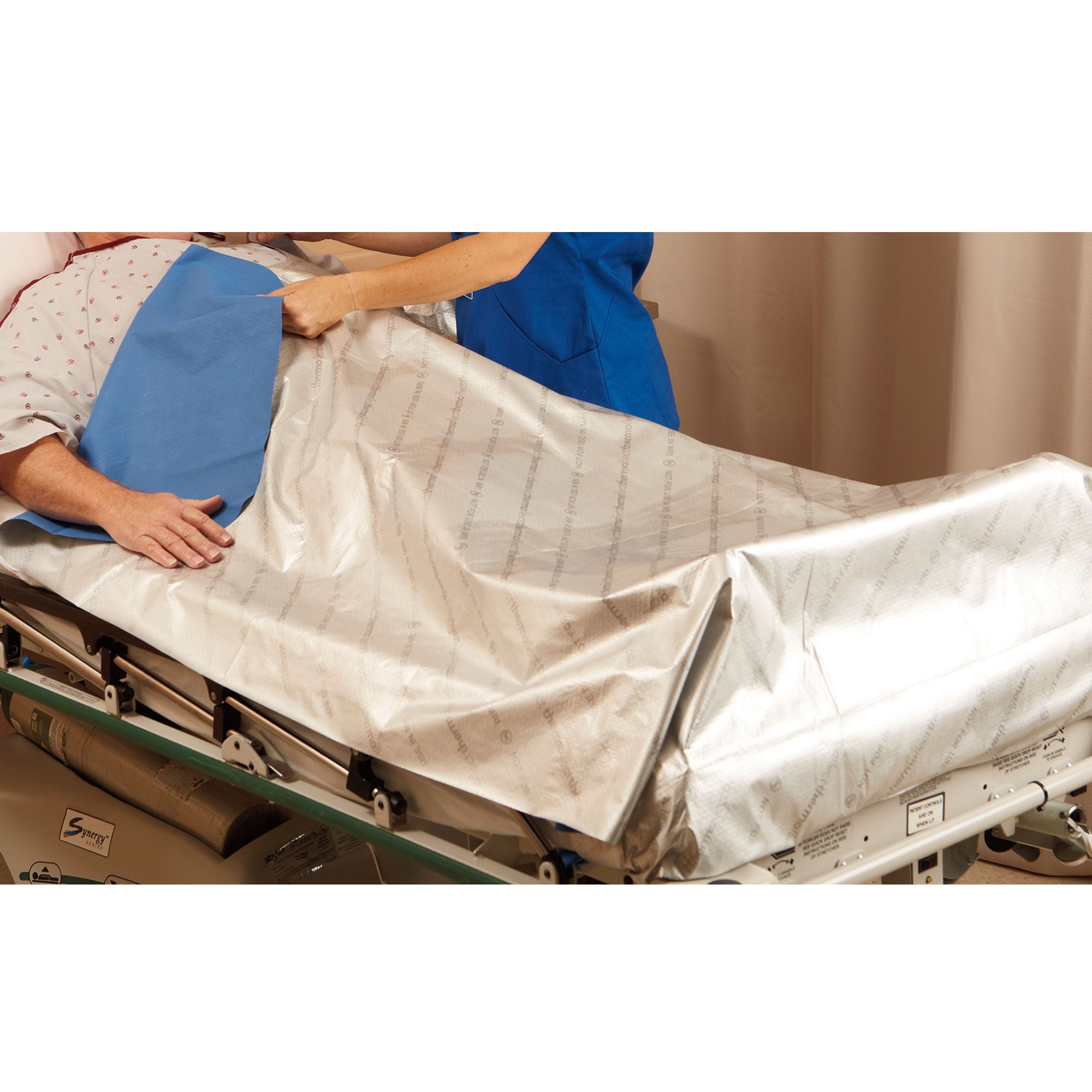 The Pillow Factory Division - 5100-700 Heat Reflective Blanket Thermoflect® 48 X 84 Inch Thermoflect Material Silver / Blue