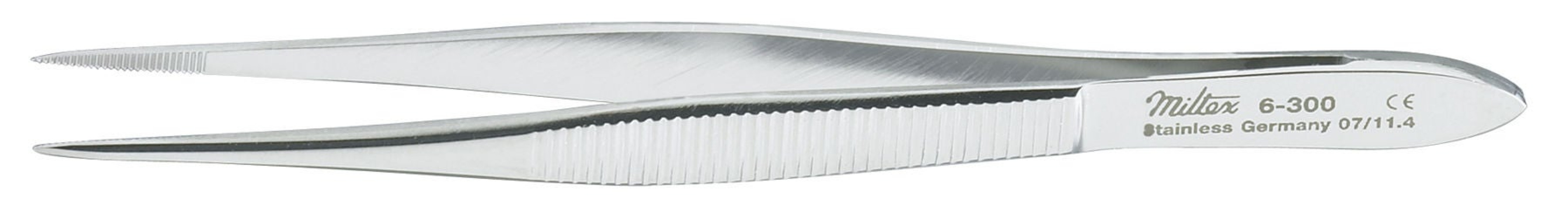 Integra Lifesciences - 6-302 Splinter Forceps Miltex® 4 Inch Length OR / Surgical Grade German Stainless Steel NonSterile NonLocking Thumb Handle Straight Pointed Tips