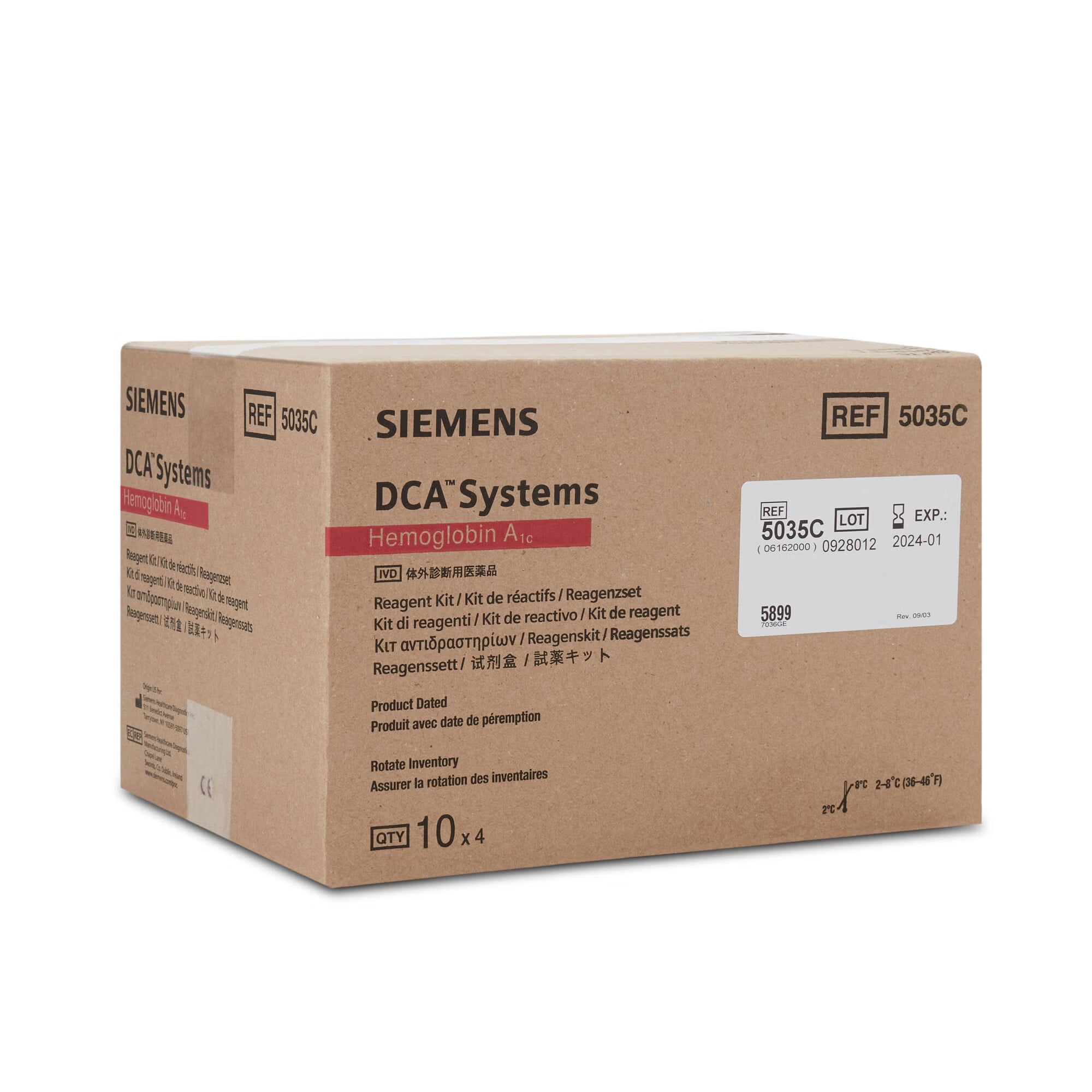 Siemens - 10311134 HbA1c Test Kit DCA™ Systems HbA1c Test 10 Tests CLIA Waived