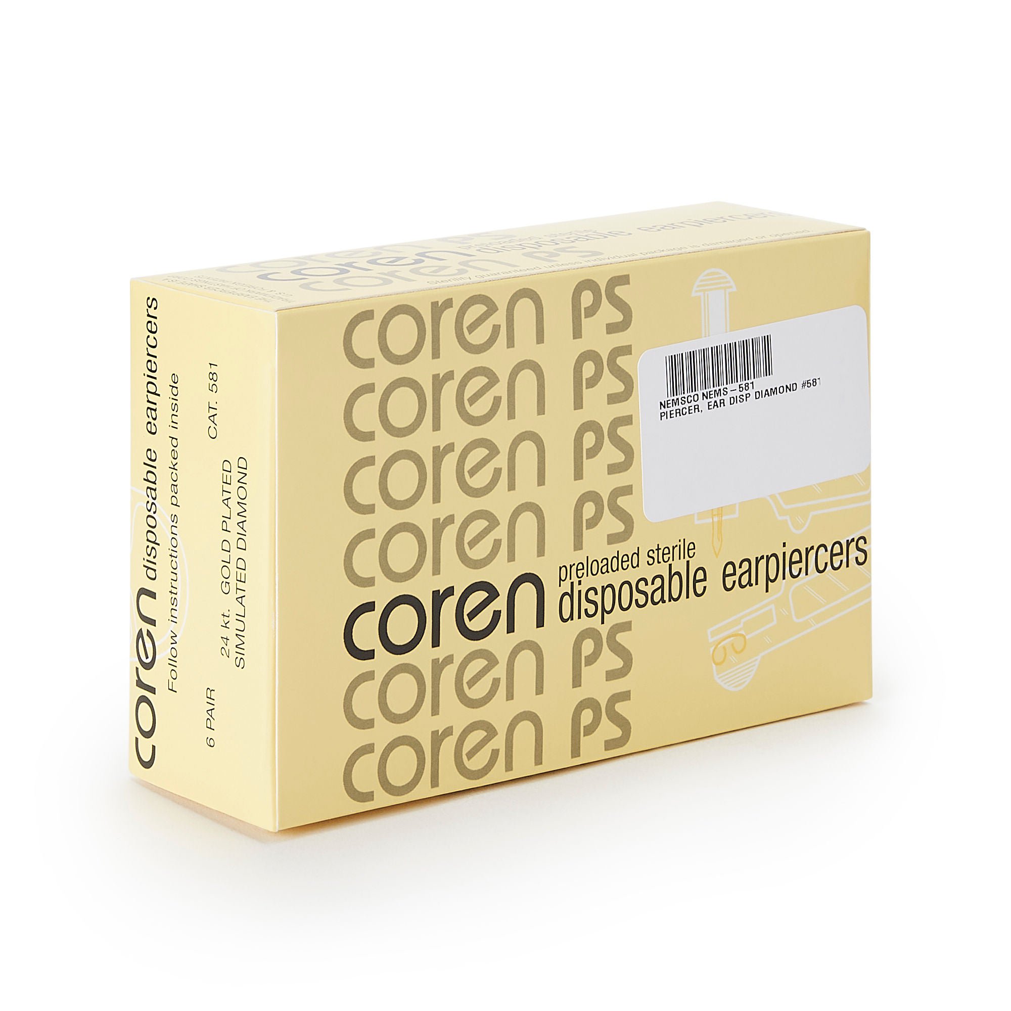 Hastings Corp - NEMS-581 Ear Piercer Coren PS Disposable White