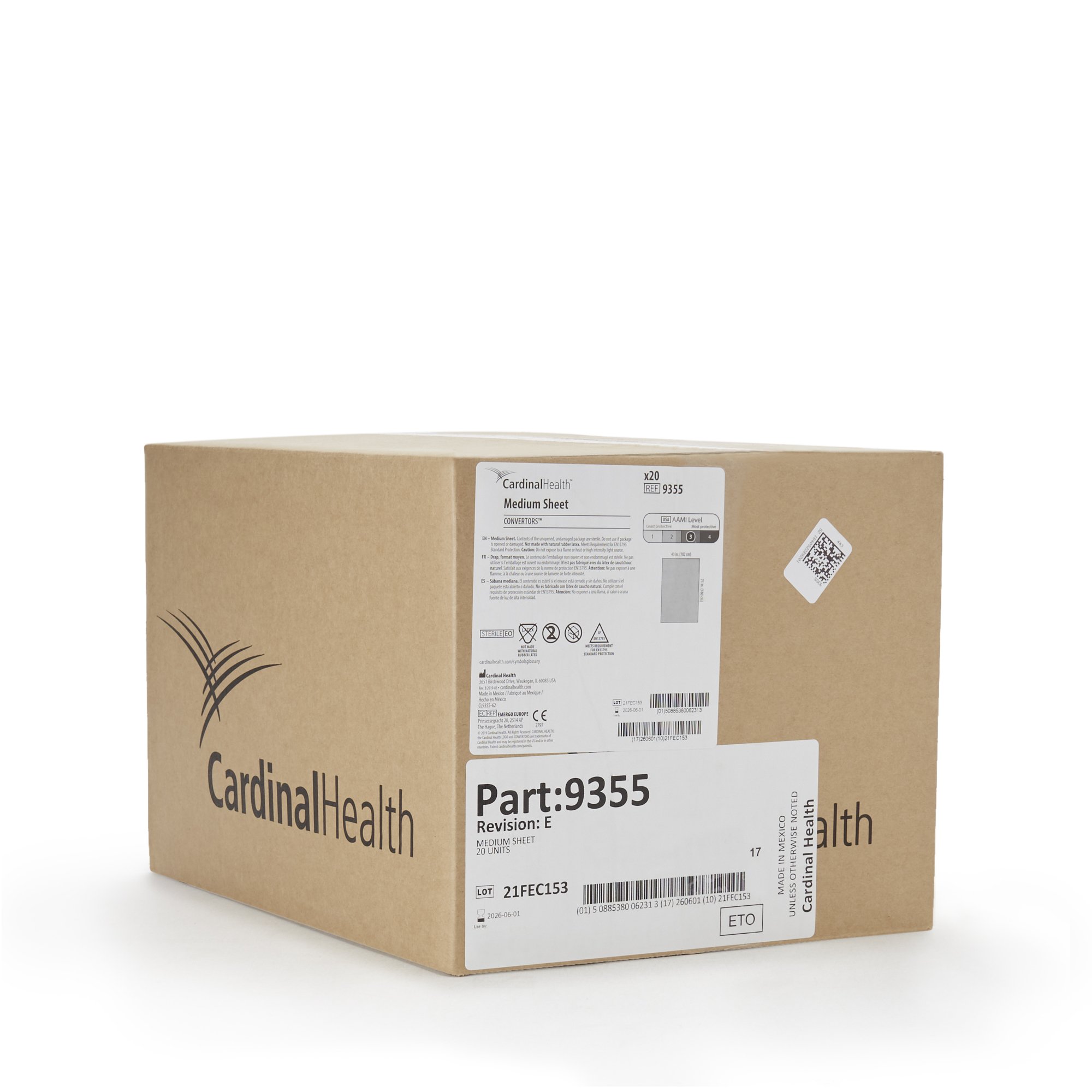 Cardinal 9355 - Cardinal Health™ Sterile Medium General Purpose Drape, 40 x 71 Inch - 1/Each, 20/Case