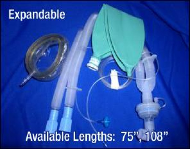 Sun Med - 5020AE Anesthesia Breathing Circuit Vital Signs® Corrugated Tube 40 Inch Tube Dual Limb Adult 3 Liter Bag Single Patient Use