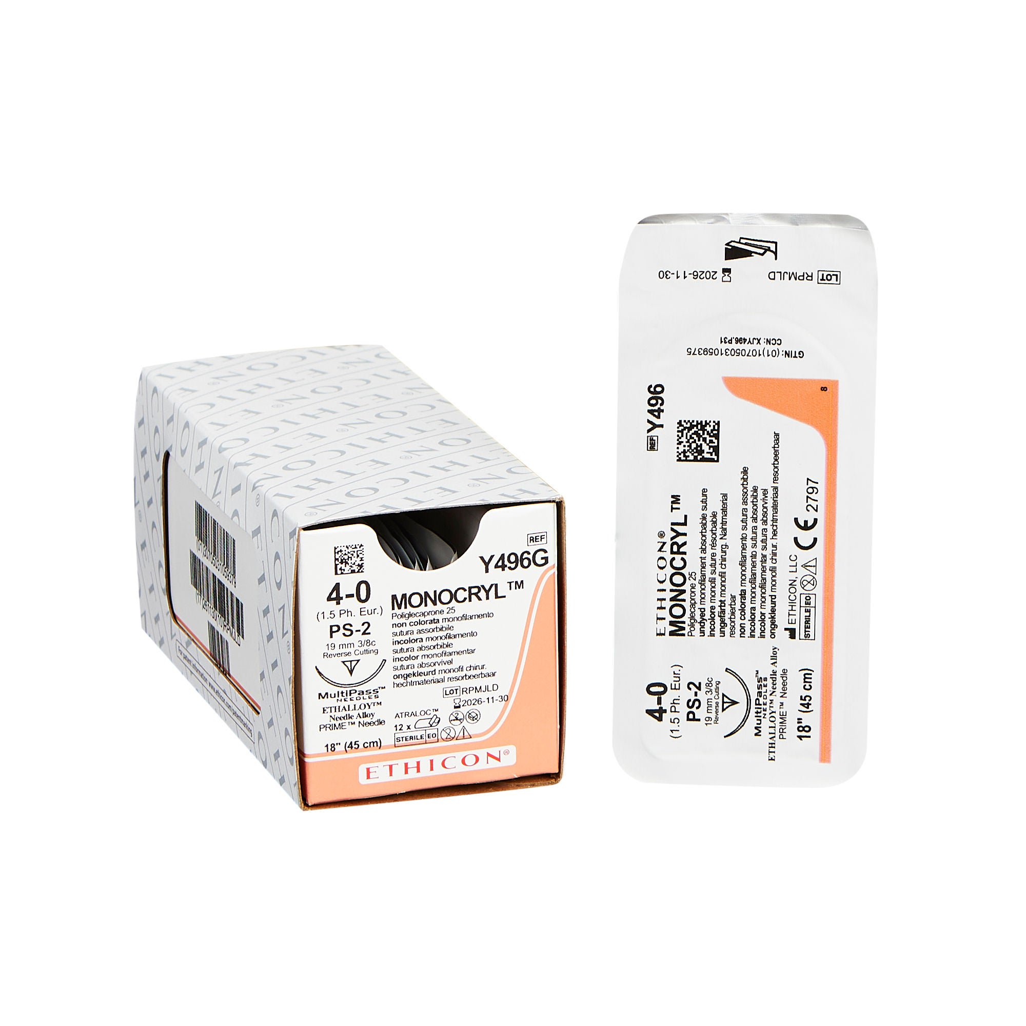 J & J Healthcare Systems - Y496G Monocryl™ Suture with Needle