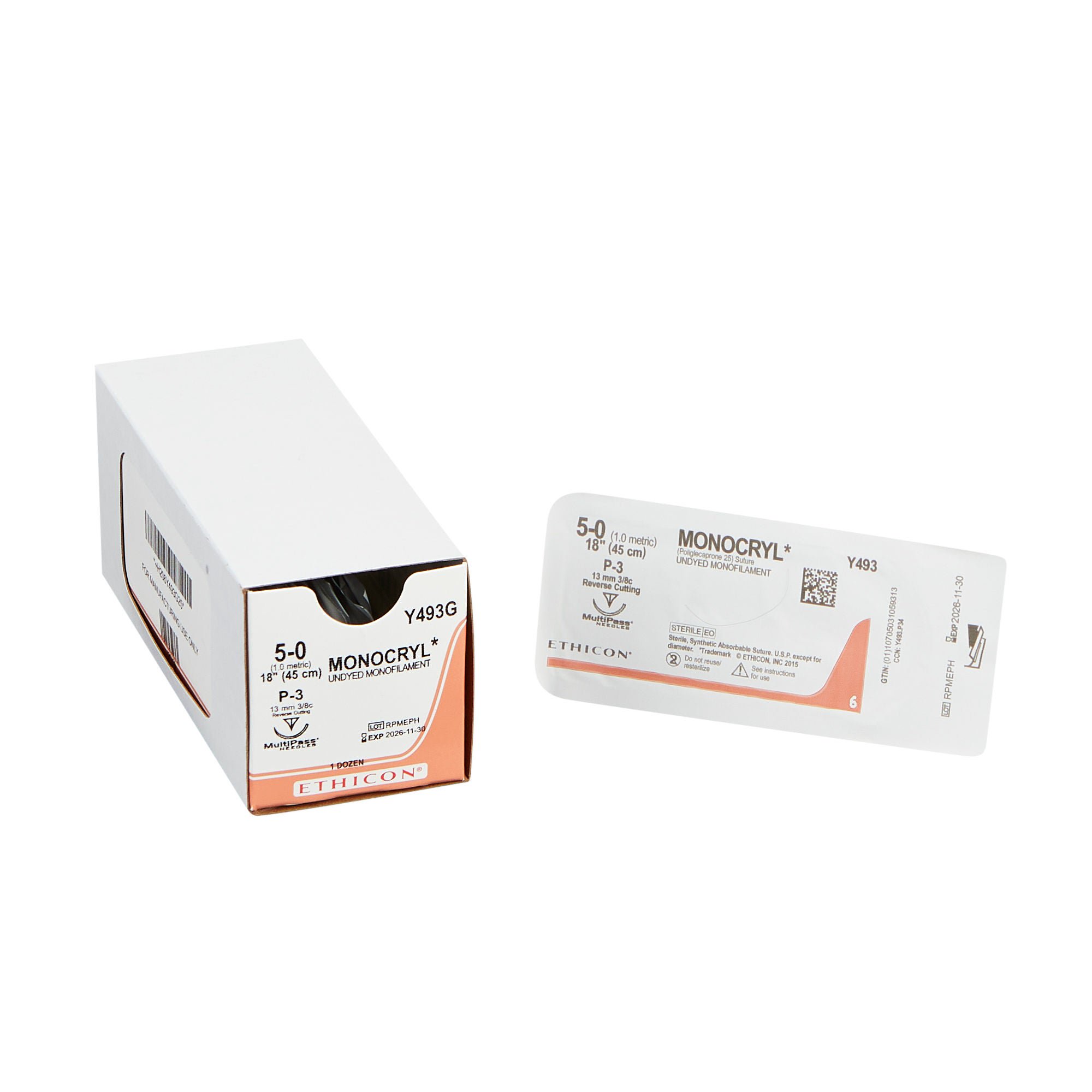 J & J Healthcare Systems - Y493G Monocryl™ Suture with Needle